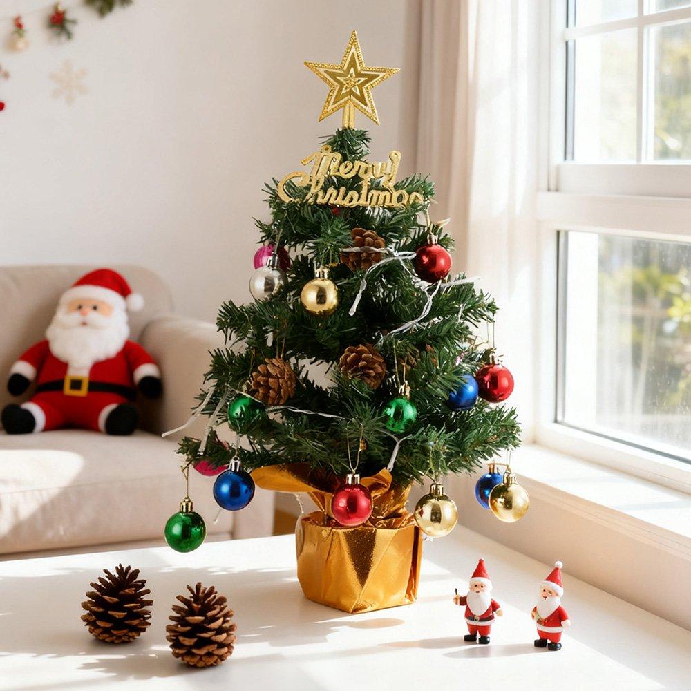 Green - LIFE IDEAS - Tabletop Christmas Tree with LED String Light - 1