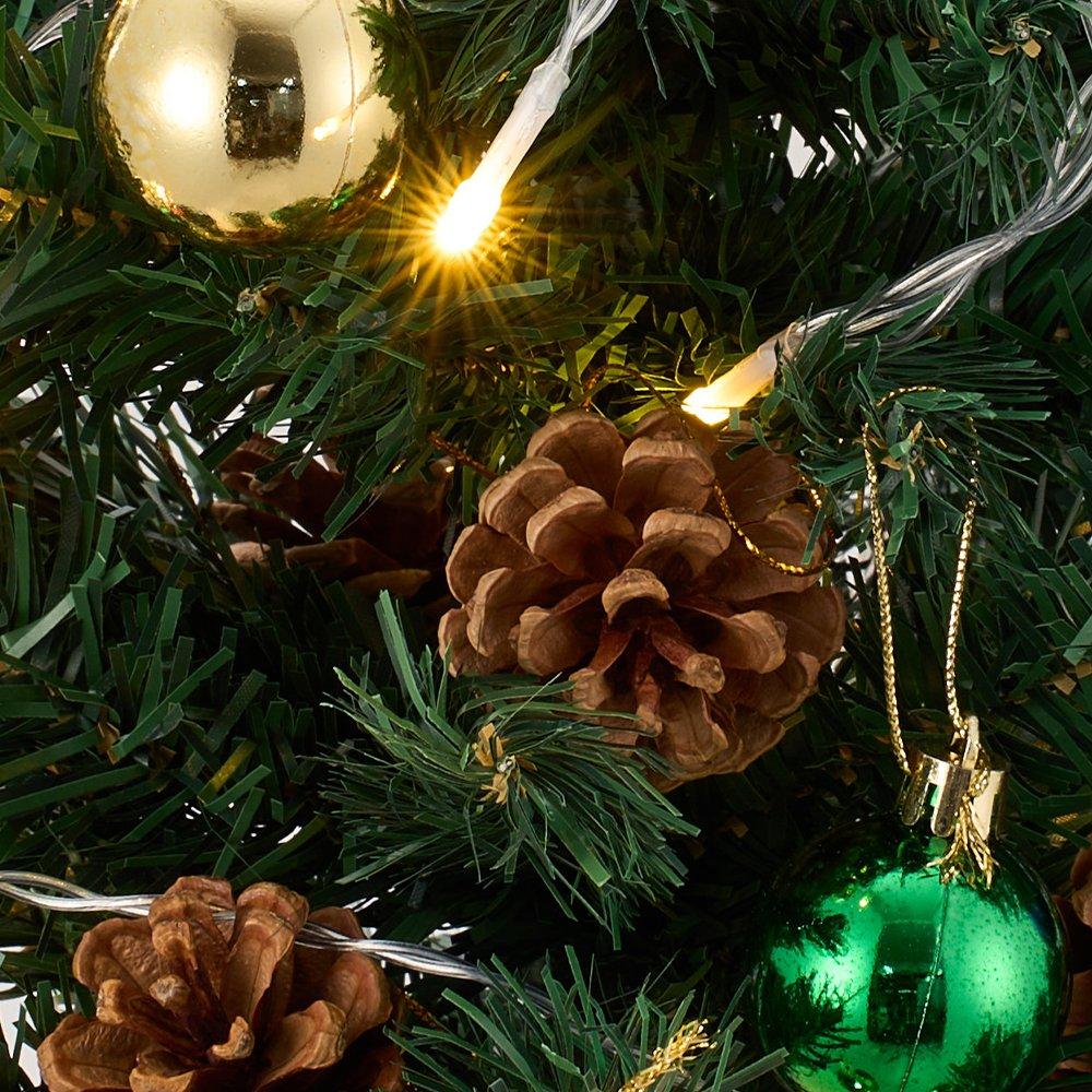 Green - LIFE IDEAS - Tabletop Christmas Tree with LED String Light - 4