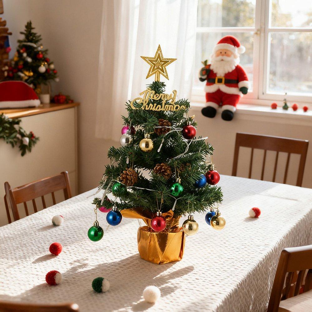 Green - LIFE IDEAS - Tabletop Christmas Tree with LED String Light - 8