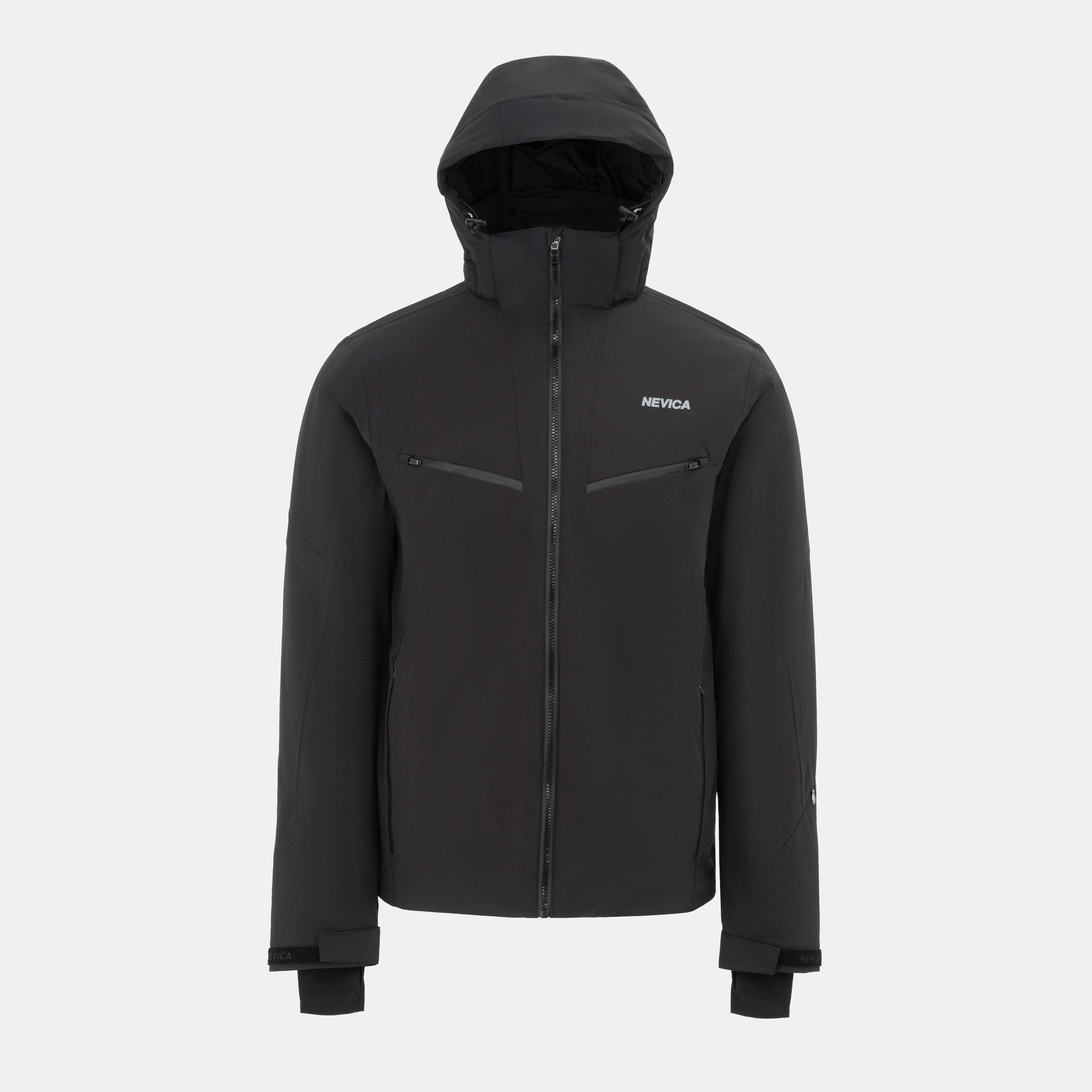 Nevica Men's Vail Waterproof Windproof Synthetic Insulated Detachable Hood Ski Jacket - Black - XL