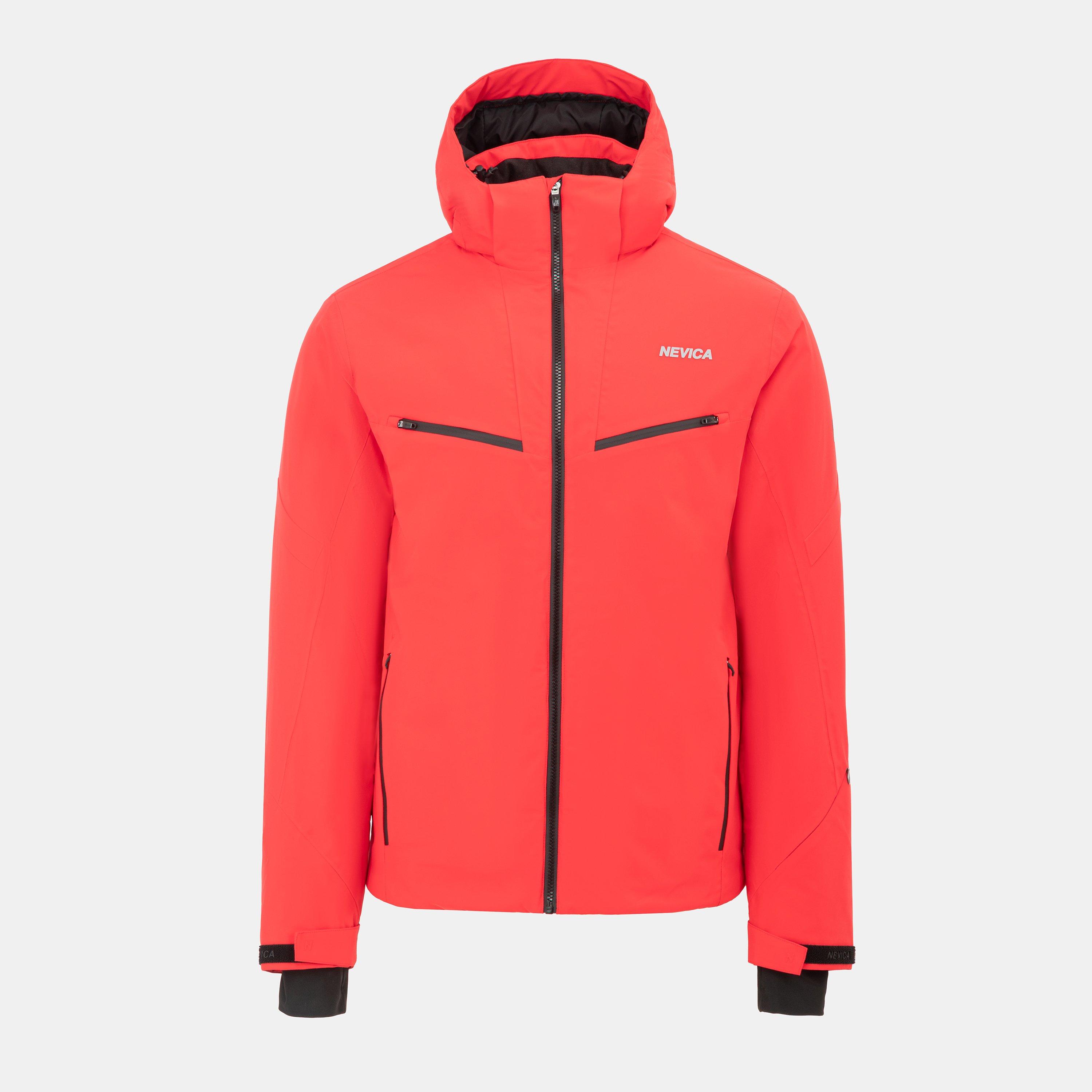 Nevica Men's Vail Waterproof Windproof Synthetic Insulated Detachable Hood Ski Jacket - Red - S