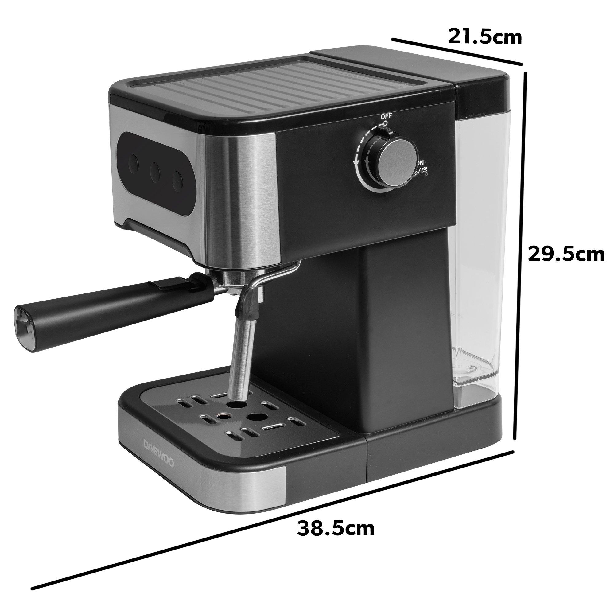 Silver - Daewoo Electricals - 20 BAR ESPRESSO COFFEE MAKER WITH STEAM WAND - 6
