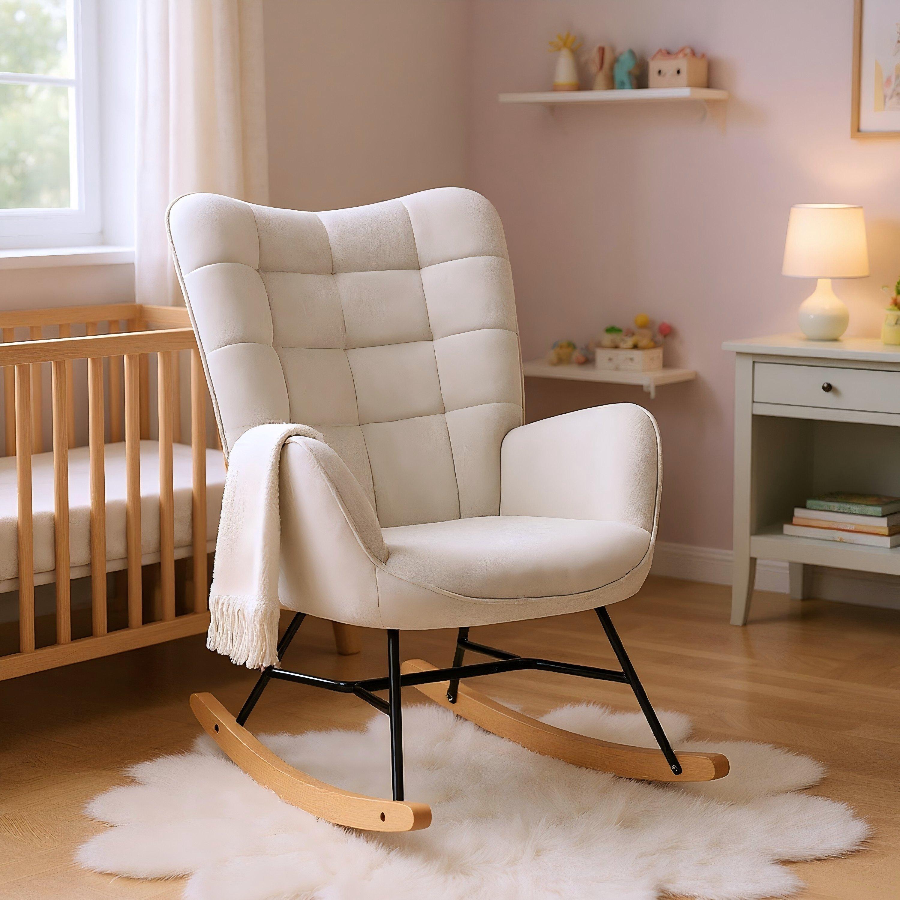 Beige - Urban Meuble - Modern Rocking Chair - 1