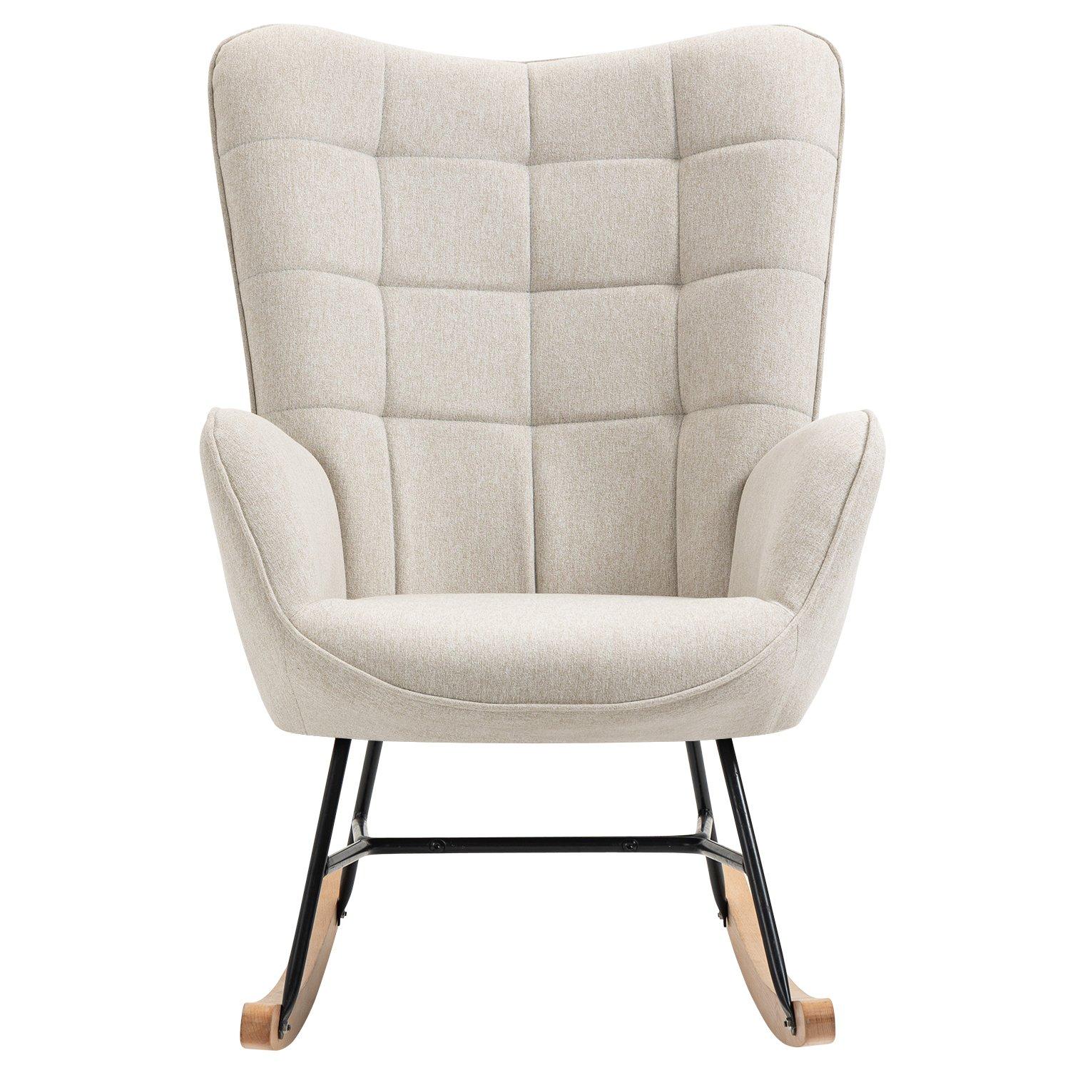 Beige - Urban Meuble - Modern Rocking Chair - 3