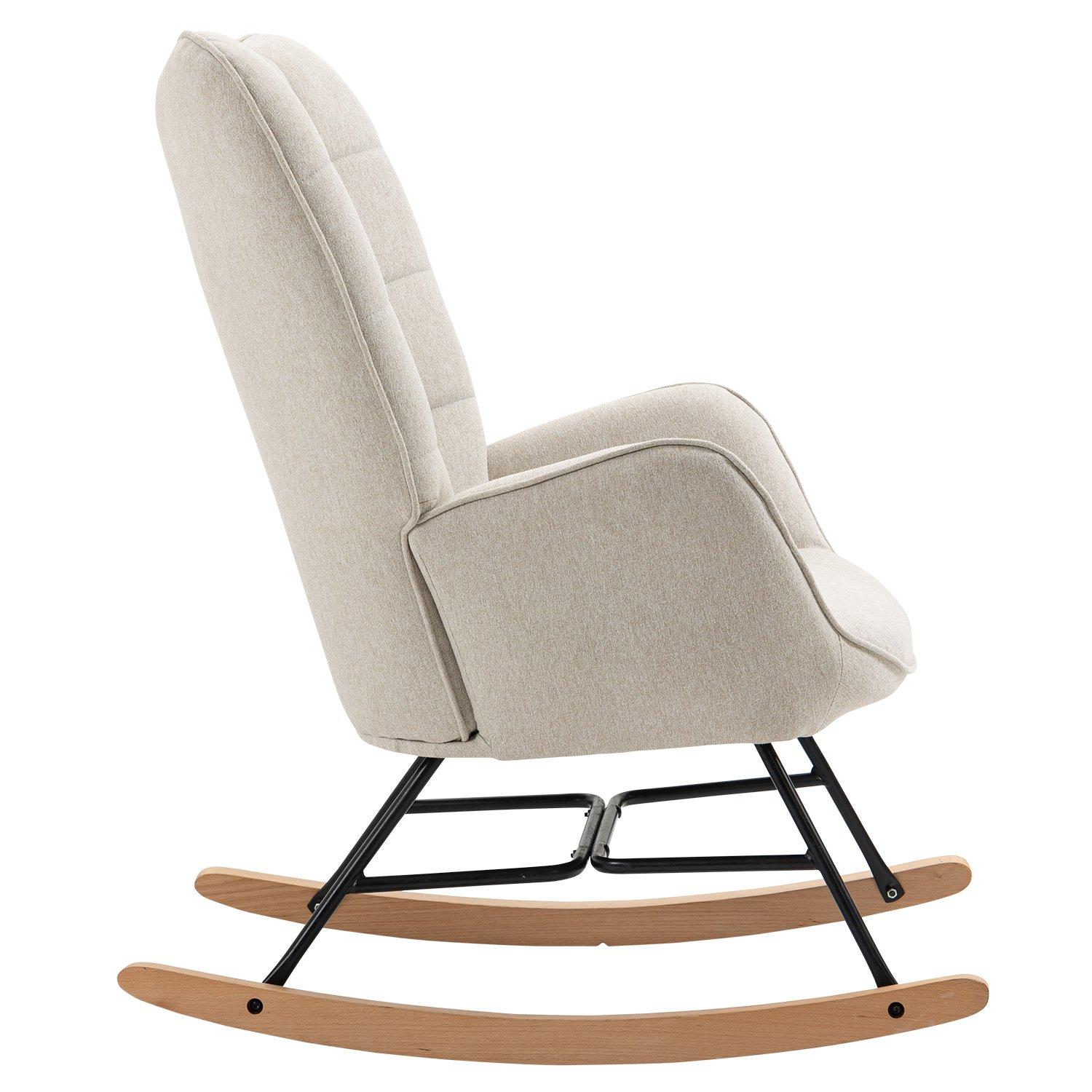 Beige - Urban Meuble - Modern Rocking Chair - 4