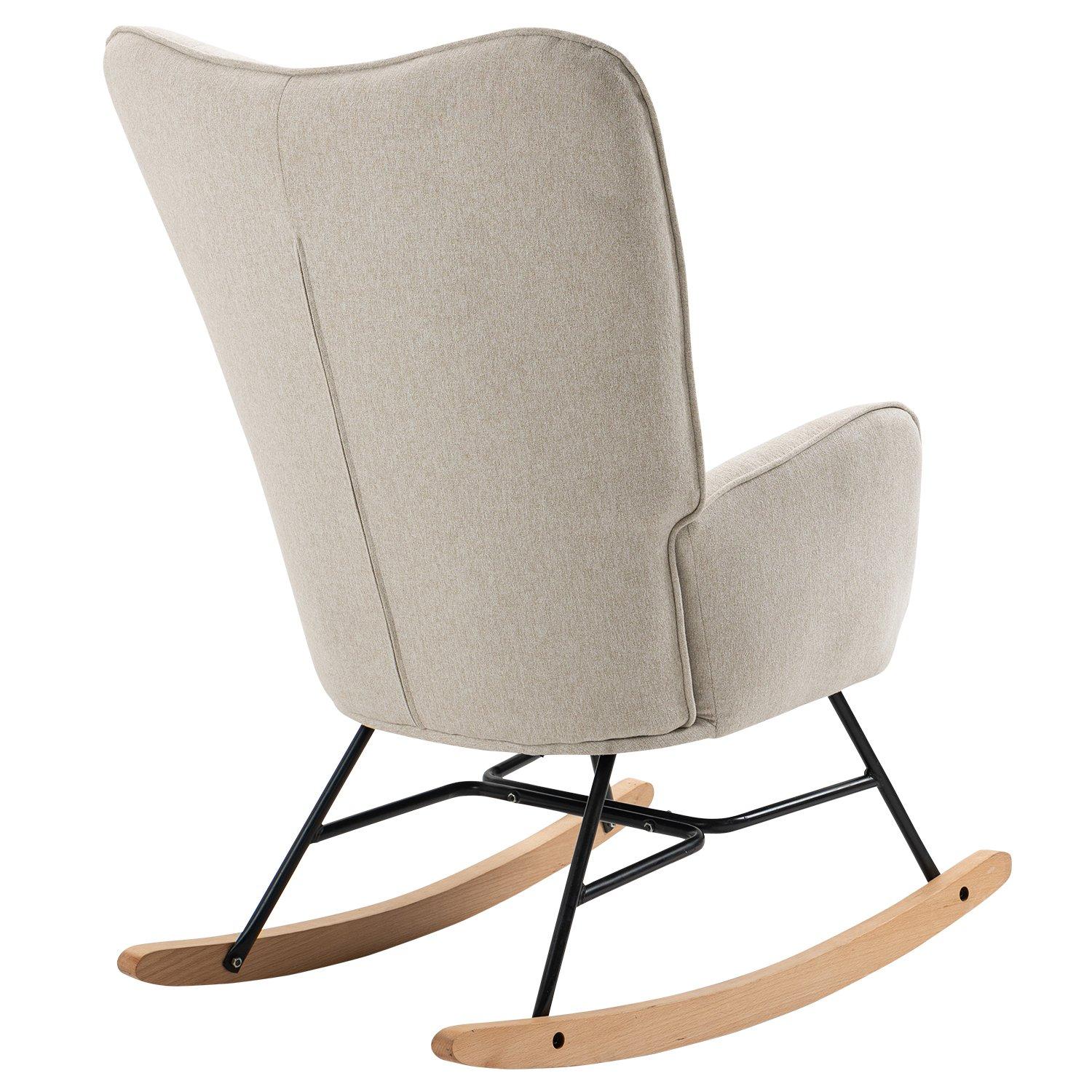Beige - Urban Meuble - Modern Rocking Chair - 5