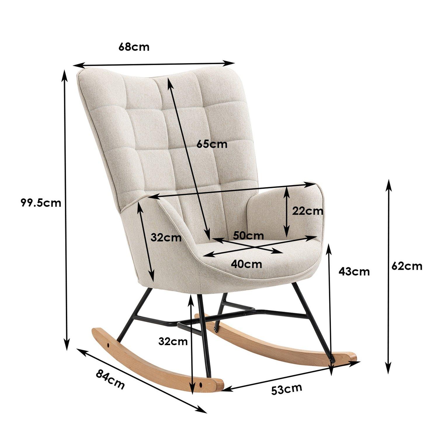 Beige - Urban Meuble - Modern Rocking Chair - 7