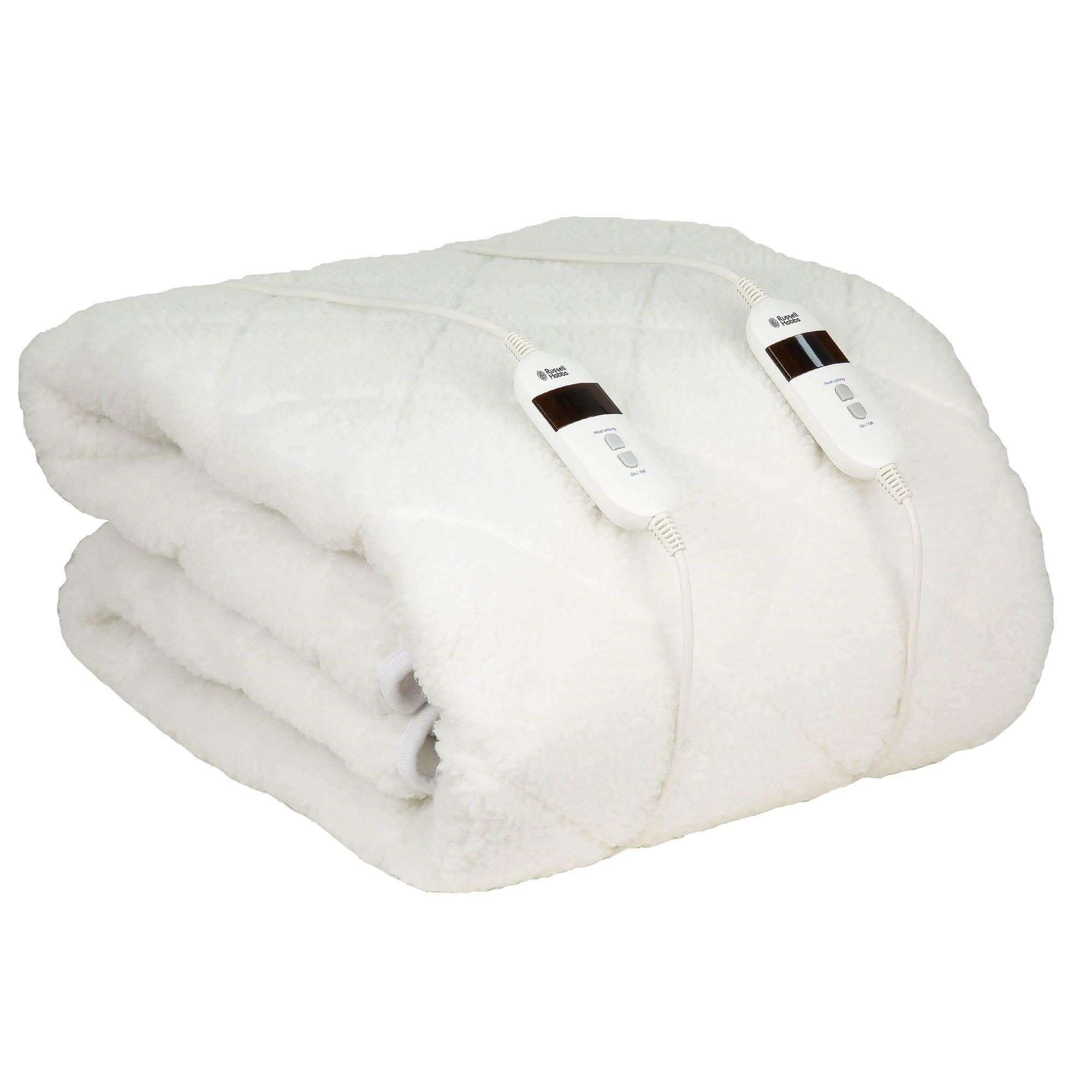 White - Russell Hobbs - RHEDB8002 Fleece Electric Blanket - 1