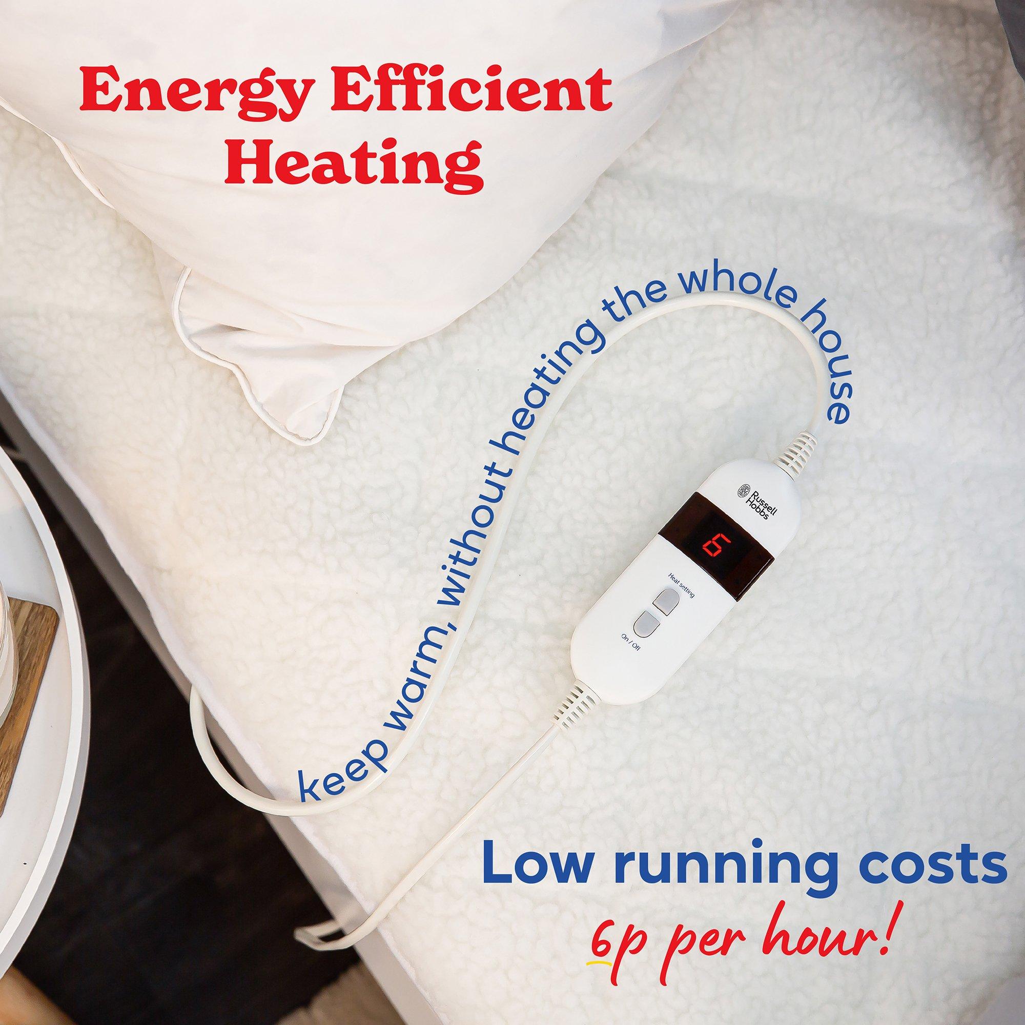 White - Russell Hobbs - RHEDB8002 Fleece Electric Blanket - 8