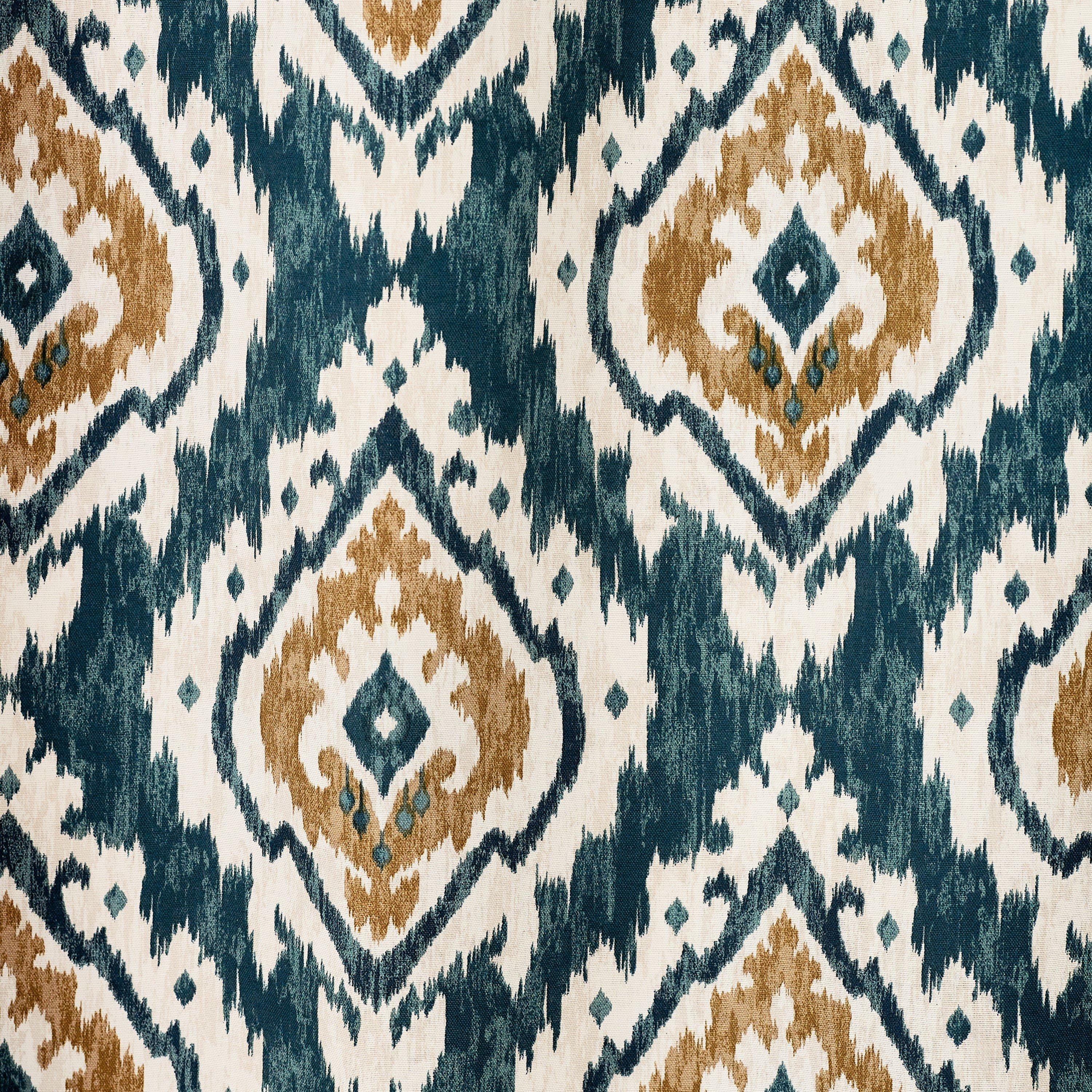 Teal Green - Pineapple Elephant - Suri Geo Lined Eyelet Curtains - 3