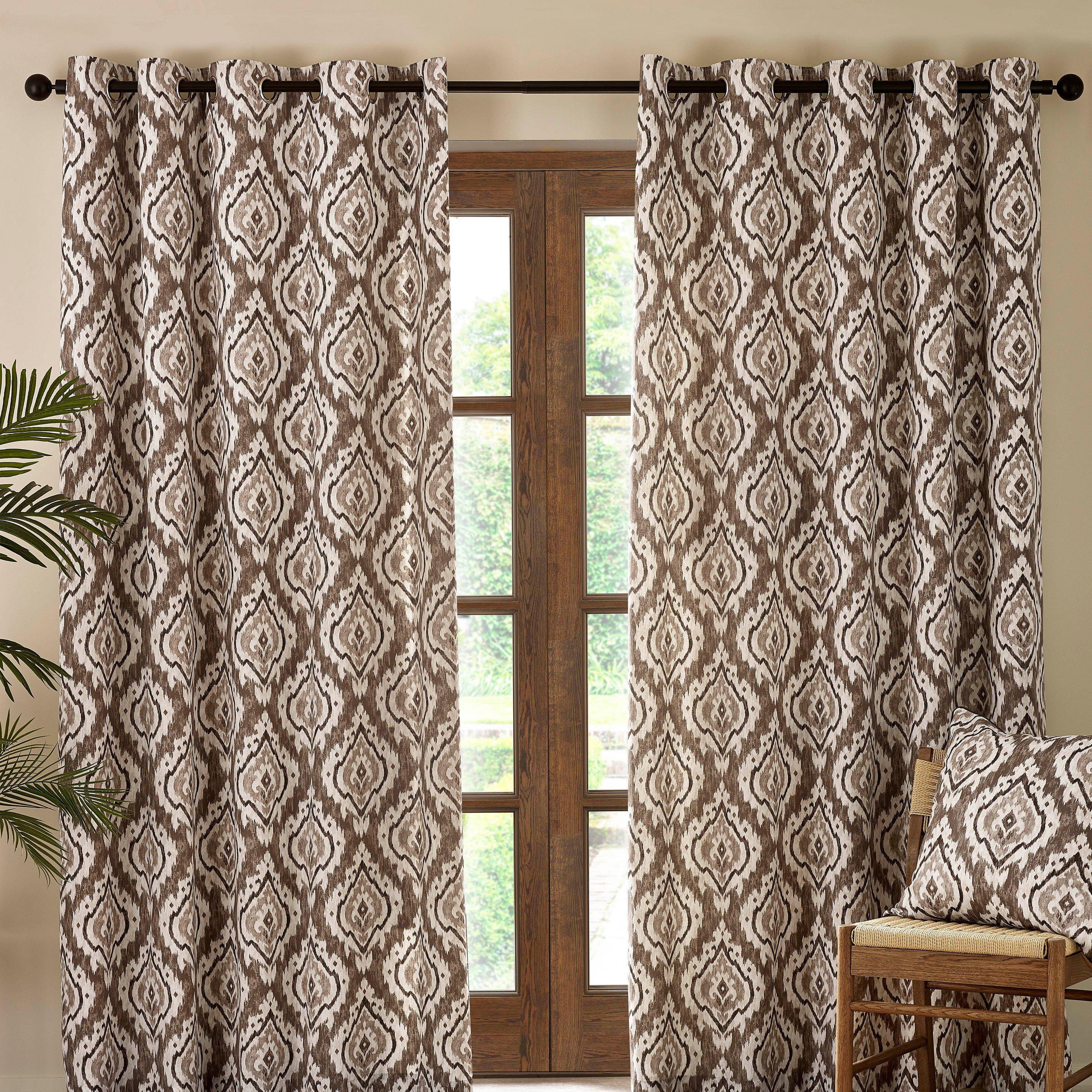 Natural - Pineapple Elephant - Suri Geo Lined Eyelet Curtains - 2