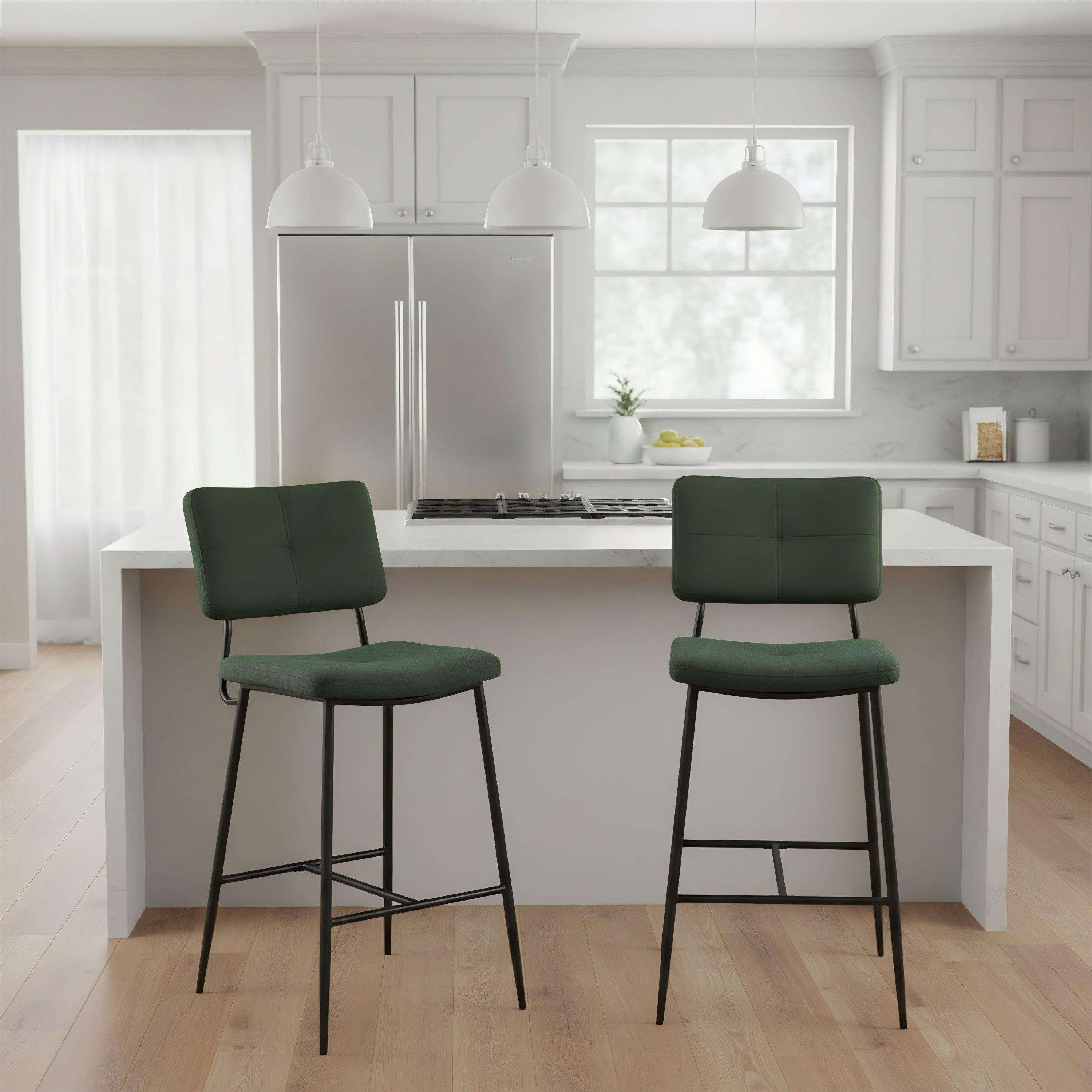 Green - Urban Meuble - Modern Metal Frame Bar Stool - 1