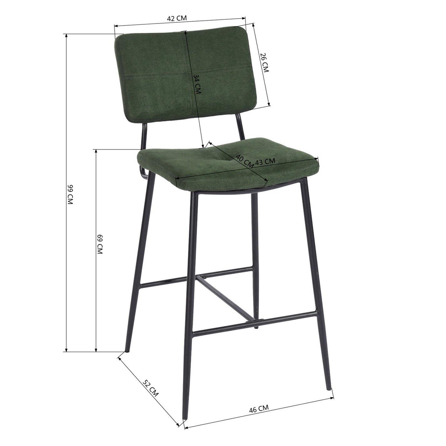 Green - Urban Meuble - Modern Metal Frame Bar Stool - 8