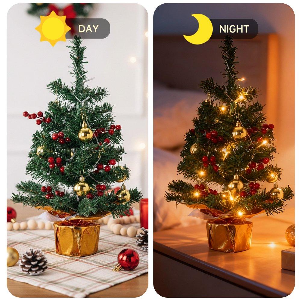 Green - LIFE IDEAS - 60cm Christmas Tree with String Light - 3