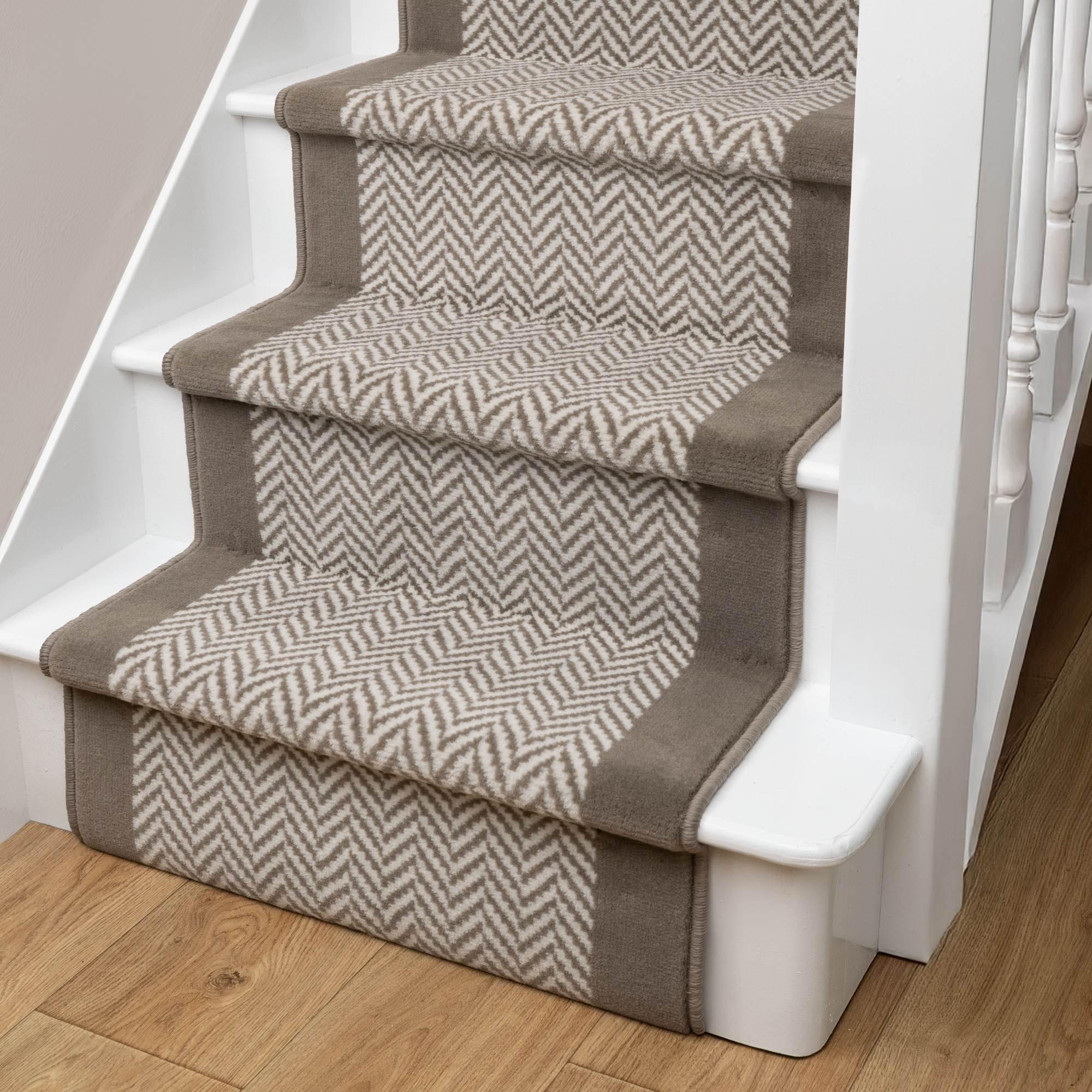 Homemaker  Stair Runner - Maestro Herringbone Design - Taupe - 60x800cm