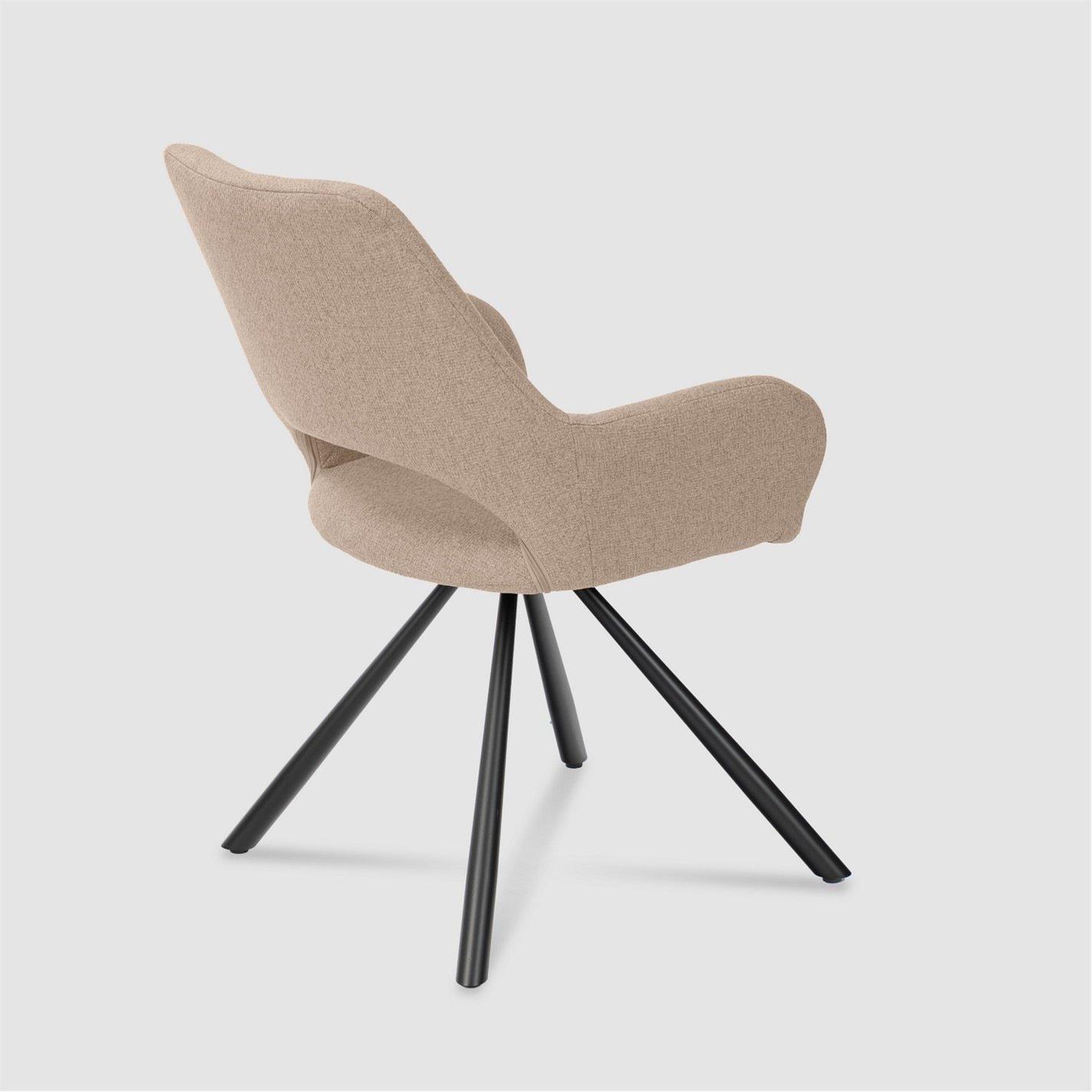Brown - Urban Meuble - Set of 2 Dining Chair Beige Fabric Modern Design - 5