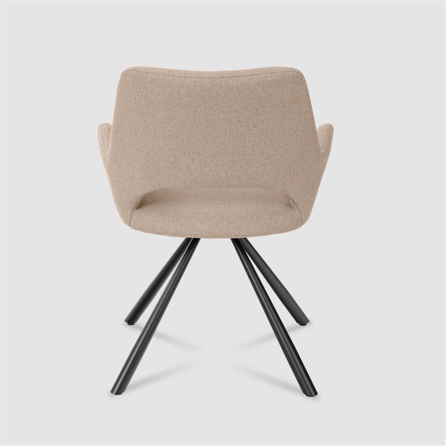Brown - Urban Meuble - Set of 2 Dining Chair Beige Fabric Modern Design - 6