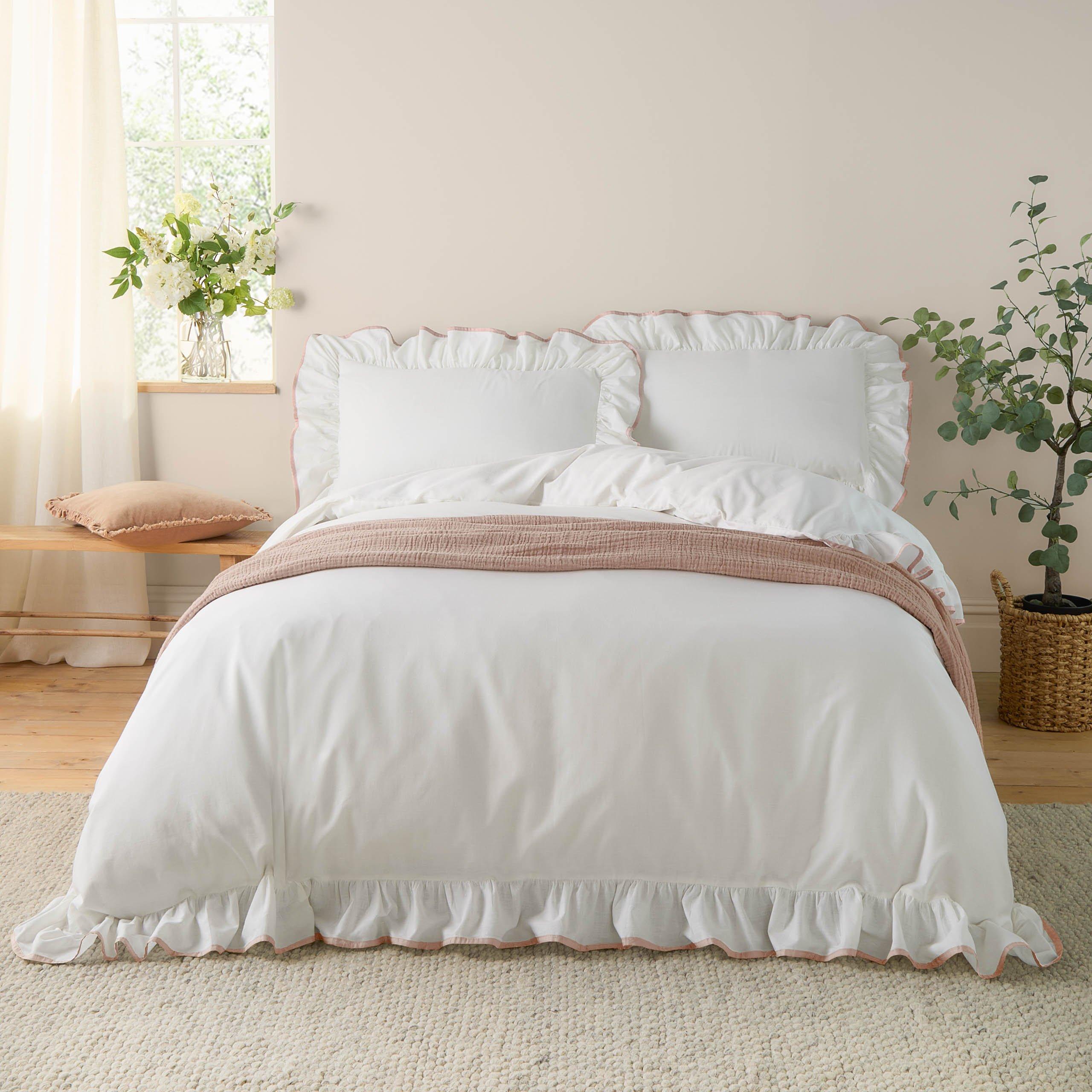 Pink - Wylder - Blousey Cotton Ruffle Duvet Set - 1