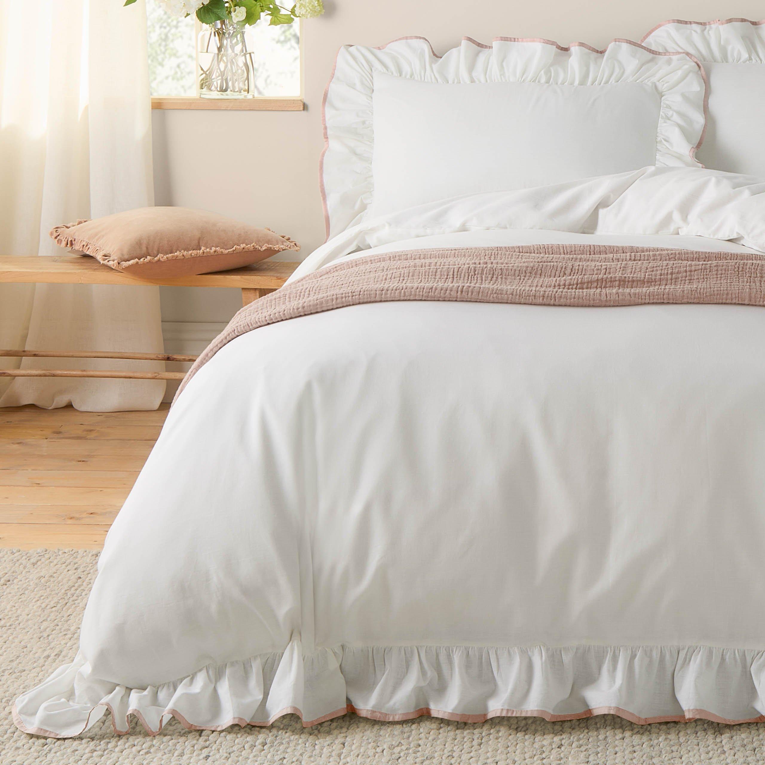 Pink - Wylder - Blousey Cotton Ruffle Duvet Set - 4