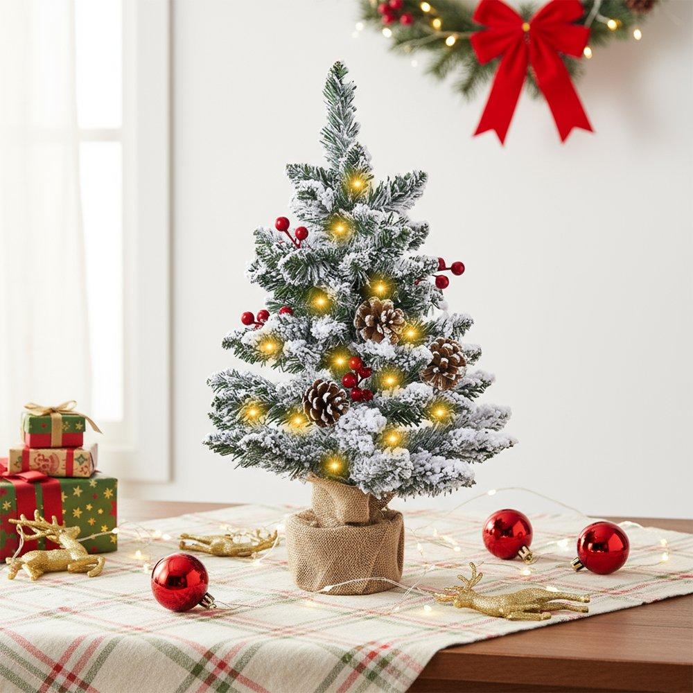 Green - LIFE IDEAS - Tabletop Christmas Tree with LED String Light - 1