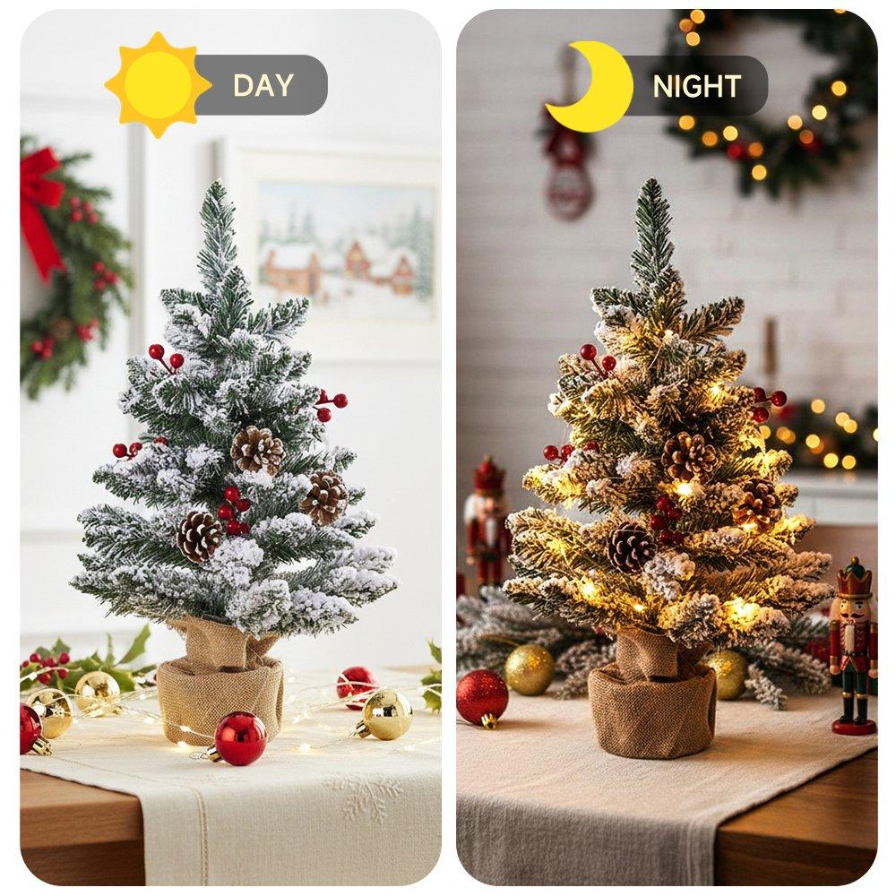 Green - LIFE IDEAS - Tabletop Christmas Tree with LED String Light - 3