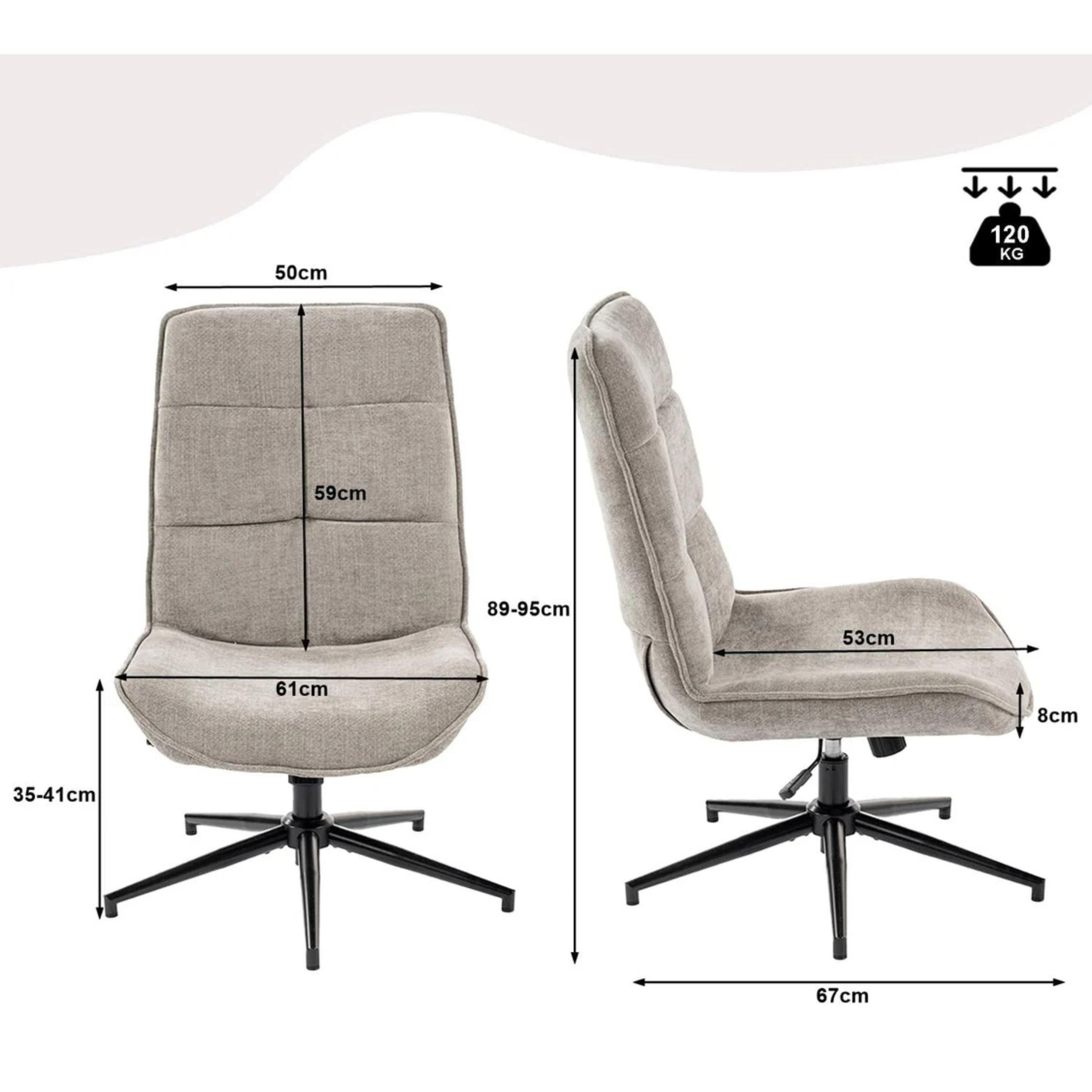 Grey - Urban Meuble - Comfortable Seating Armless Accent Chair - 2