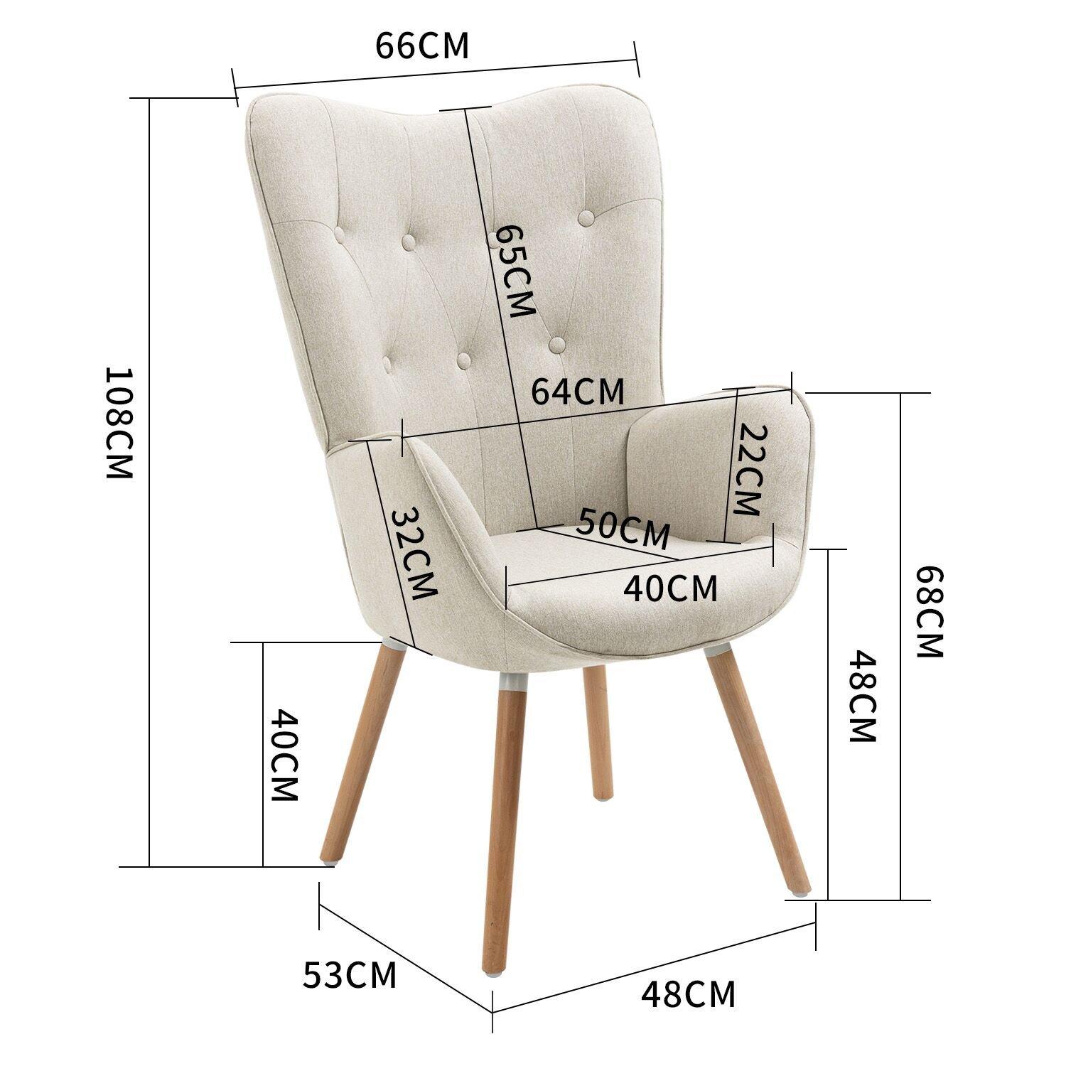 Beige - Urban Meuble - Modern Armchair Textured Fabric Home Decor - 6