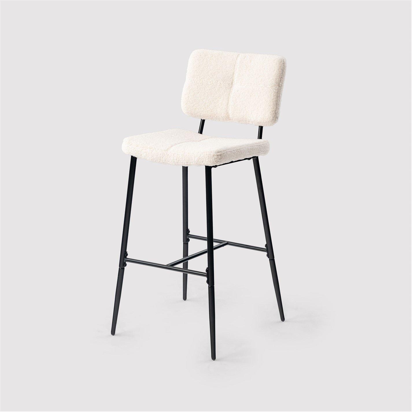Beige - Urban Meuble - Set of 2 Modern Beige Bar Stool Tall Seating - 4