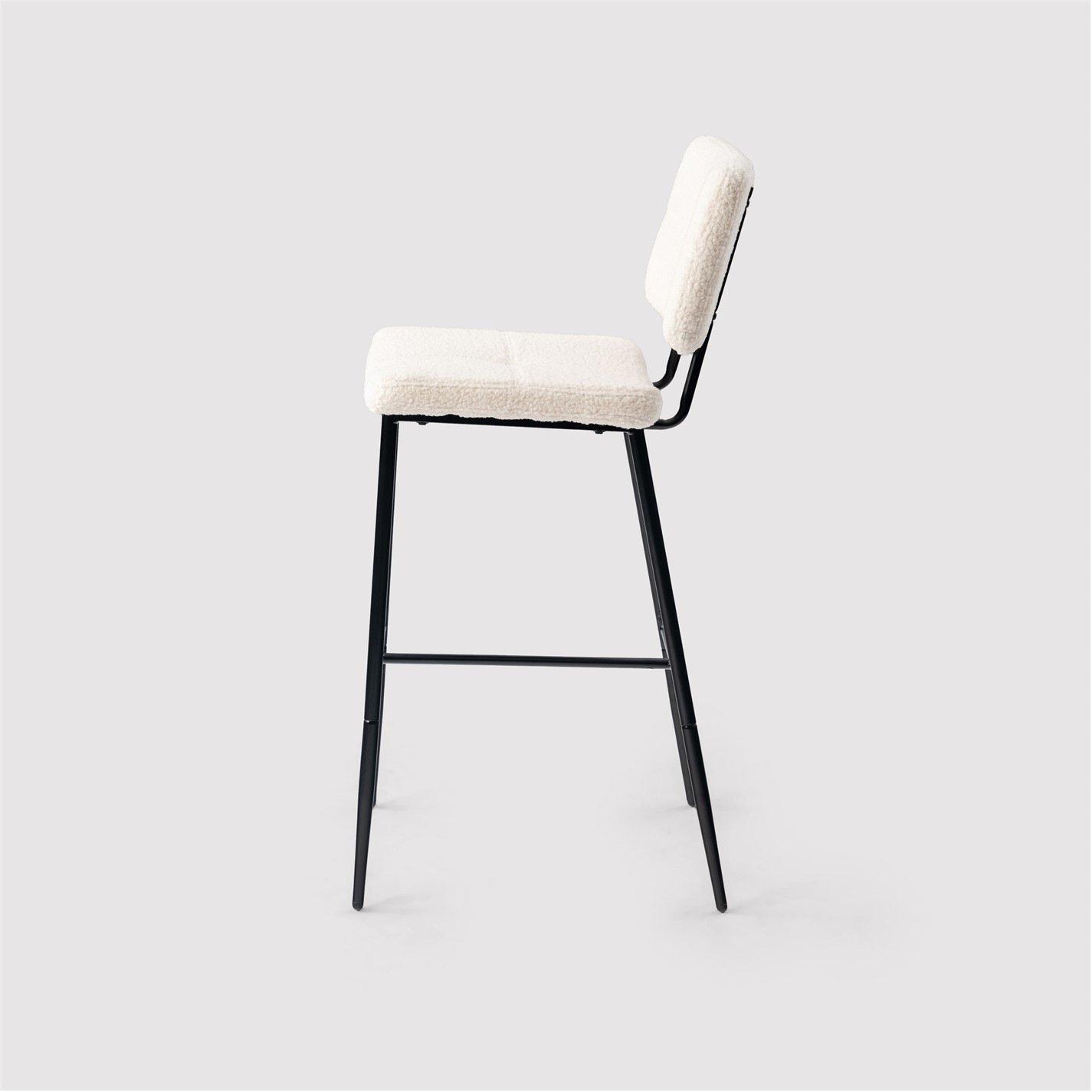 Beige - Urban Meuble - Set of 2 Modern Beige Bar Stool Tall Seating - 5