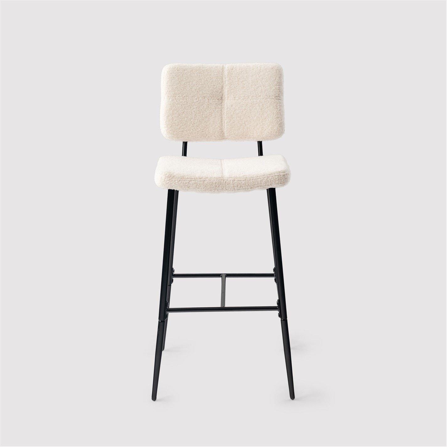 Beige - Urban Meuble - Set of 2 Modern Beige Bar Stool Tall Seating - 6