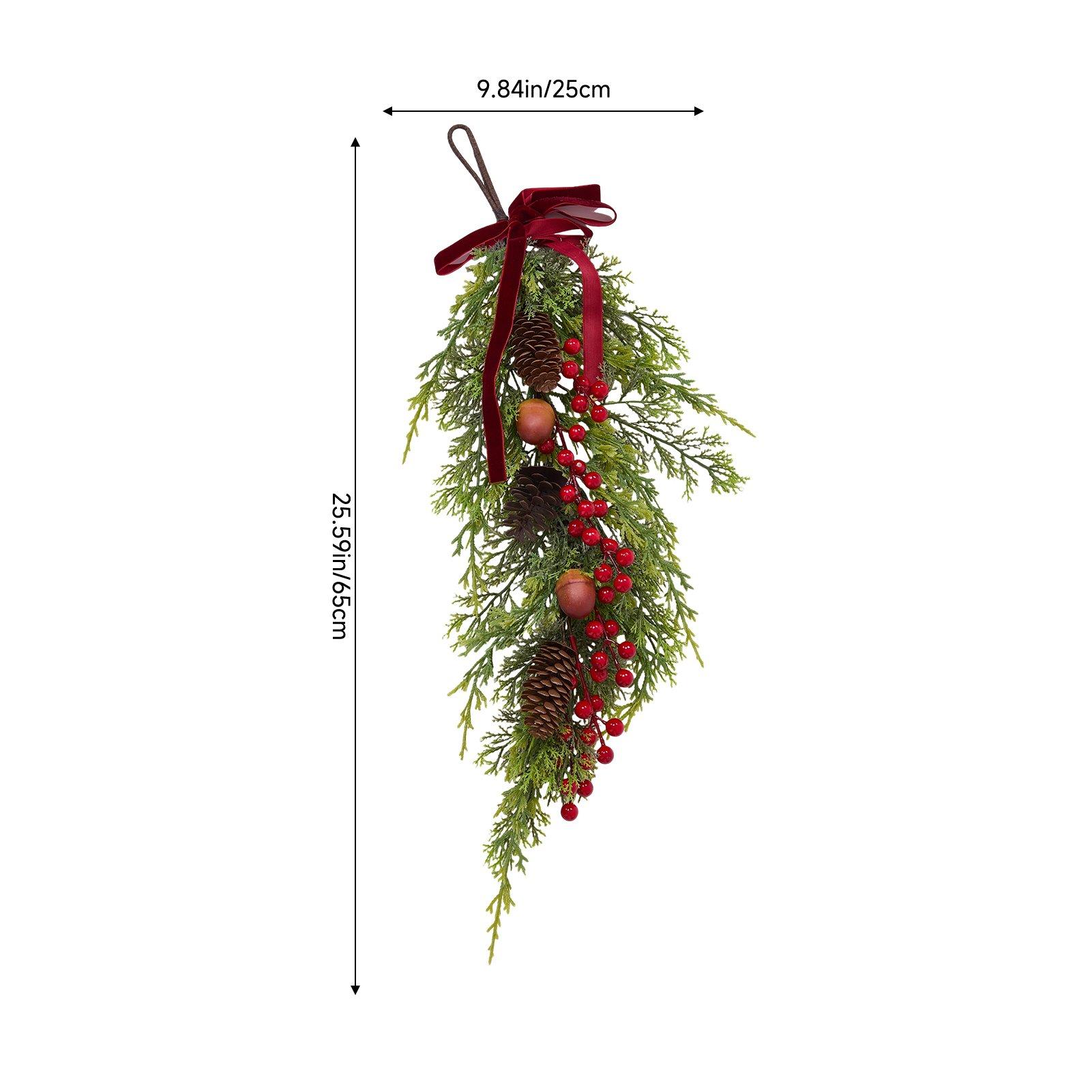 Green - LIFE IDEAS - Christmas Artificial Teardrop Swag - 2