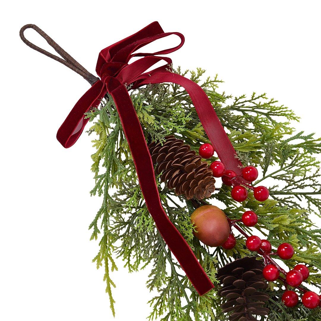 Green - LIFE IDEAS - Christmas Artificial Teardrop Swag - 3