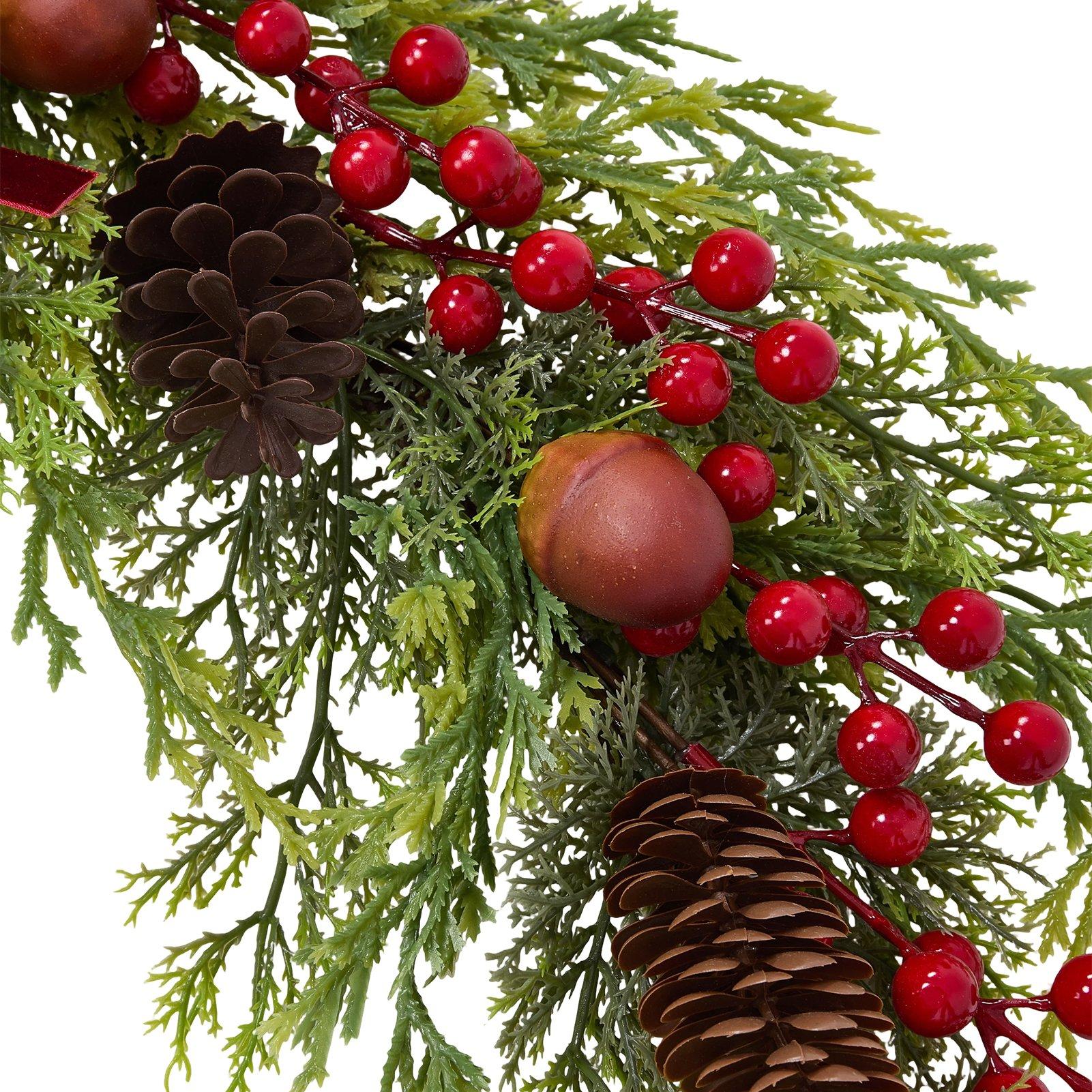 Green - LIFE IDEAS - Christmas Artificial Teardrop Swag - 4