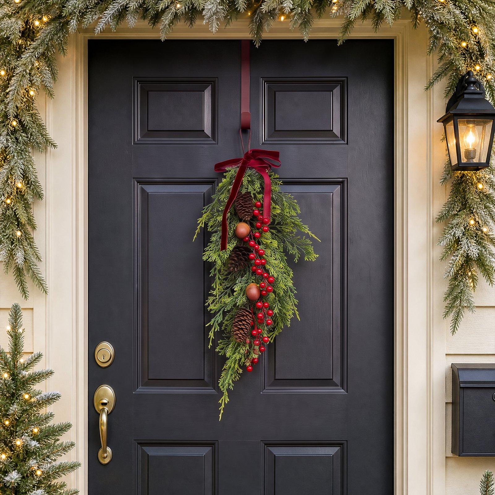 Green - LIFE IDEAS - Christmas Artificial Teardrop Swag - 6