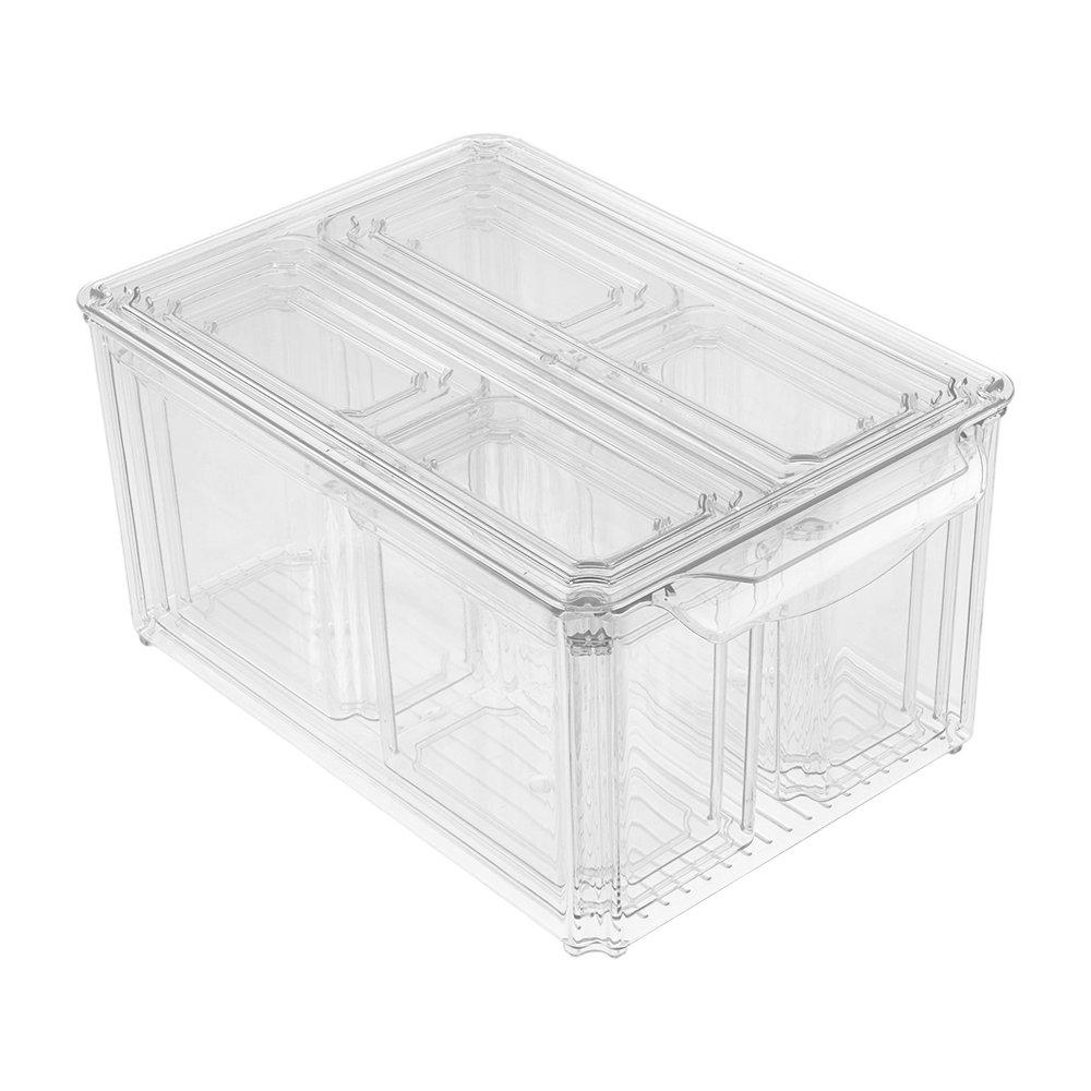 Life Ideas  7-Piece Tall Fridge Food Storage Container Set - Clear