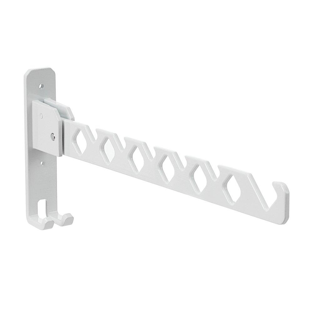 White - LIFE IDEAS - 2Pcs Wall Mounted Coat Drying Hanger - 1