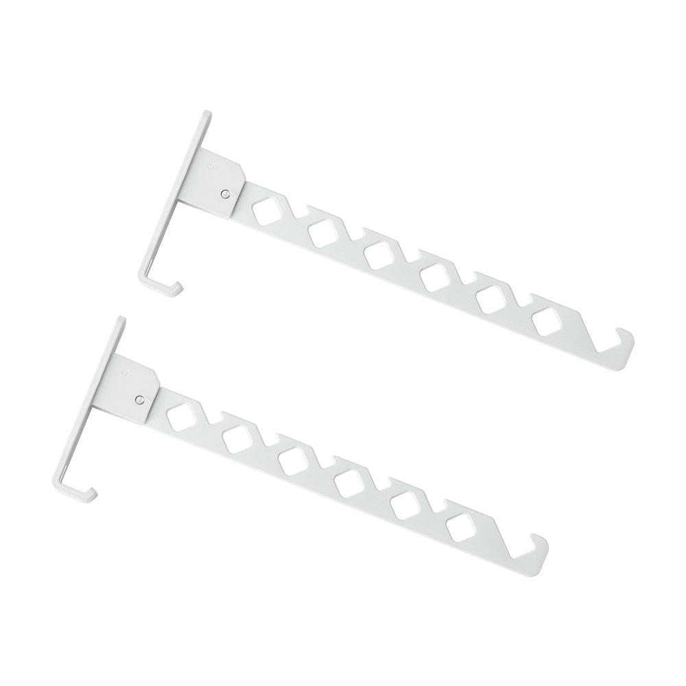 White - LIFE IDEAS - 2Pcs Wall Mounted Coat Drying Hanger - 4