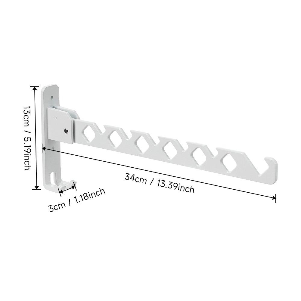 White - LIFE IDEAS - 2Pcs Wall Mounted Coat Drying Hanger - 6