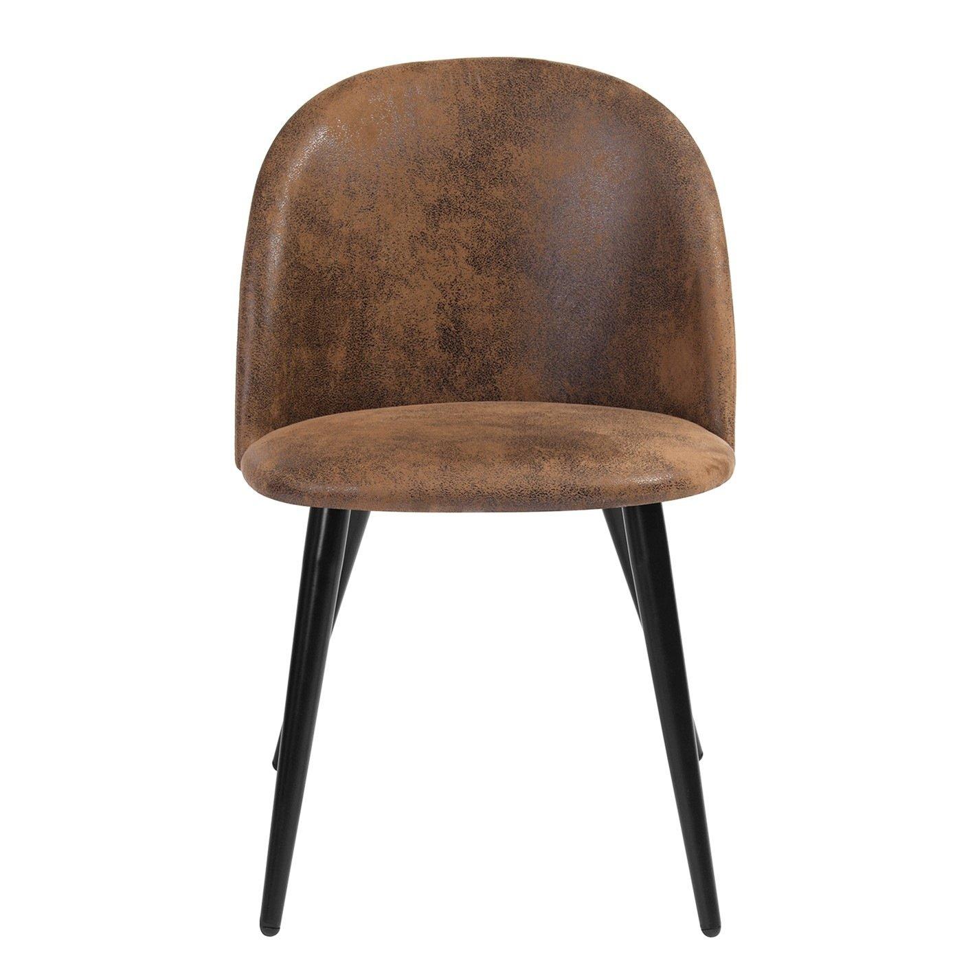 Brown - Urban Meuble - Set of 4 Brown Dining Chair Leather Modern Design - 4