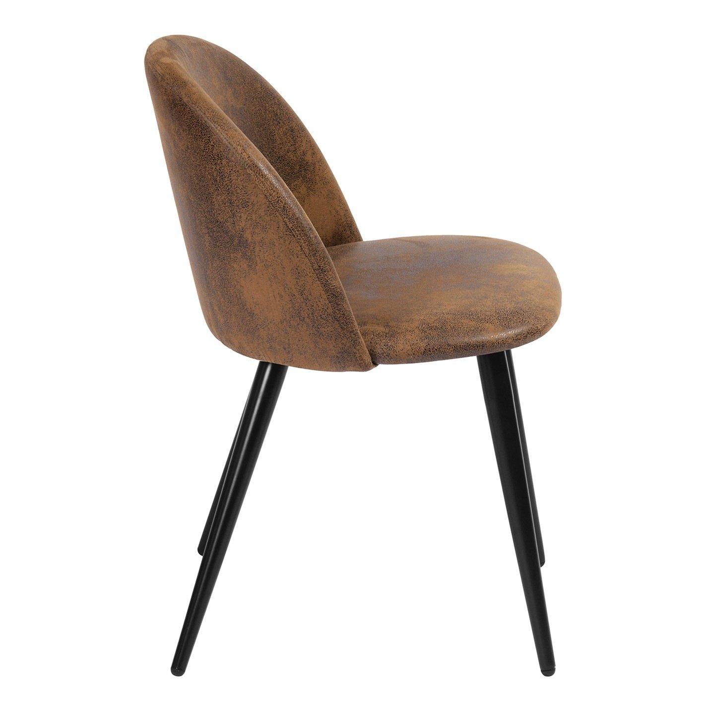 Brown - Urban Meuble - Set of 4 Brown Dining Chair Leather Modern Design - 6