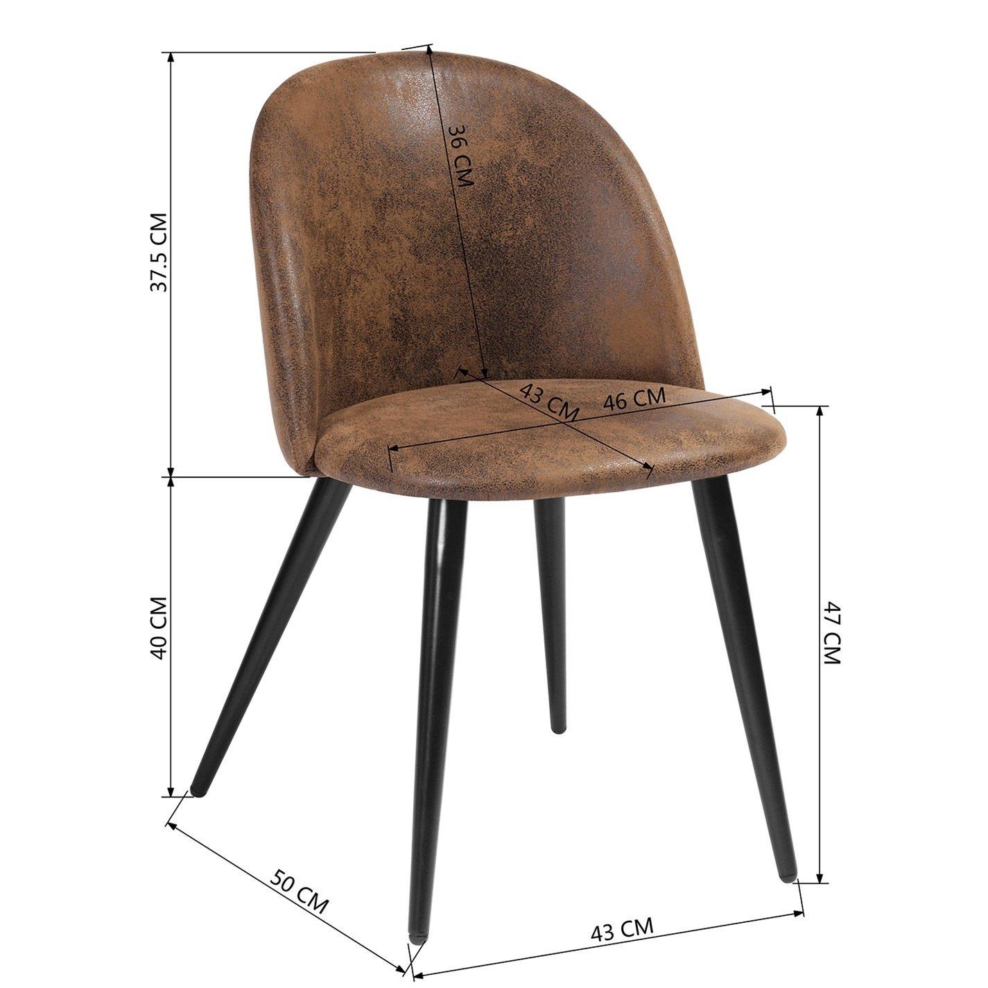 Brown - Urban Meuble - Set of 4 Brown Dining Chair Leather Modern Design - 7