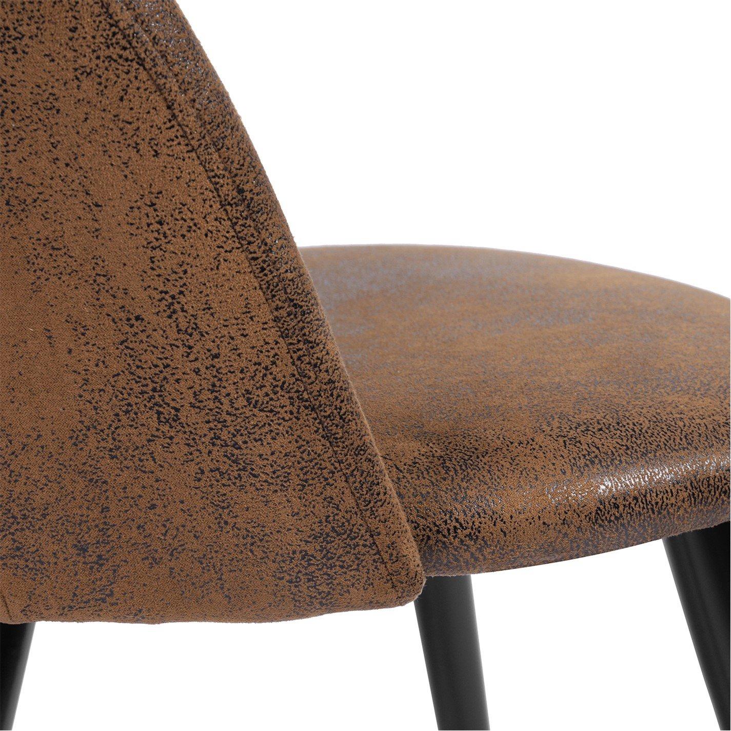 Brown - Urban Meuble - Set of 4 Brown Dining Chair Leather Modern Design - 8