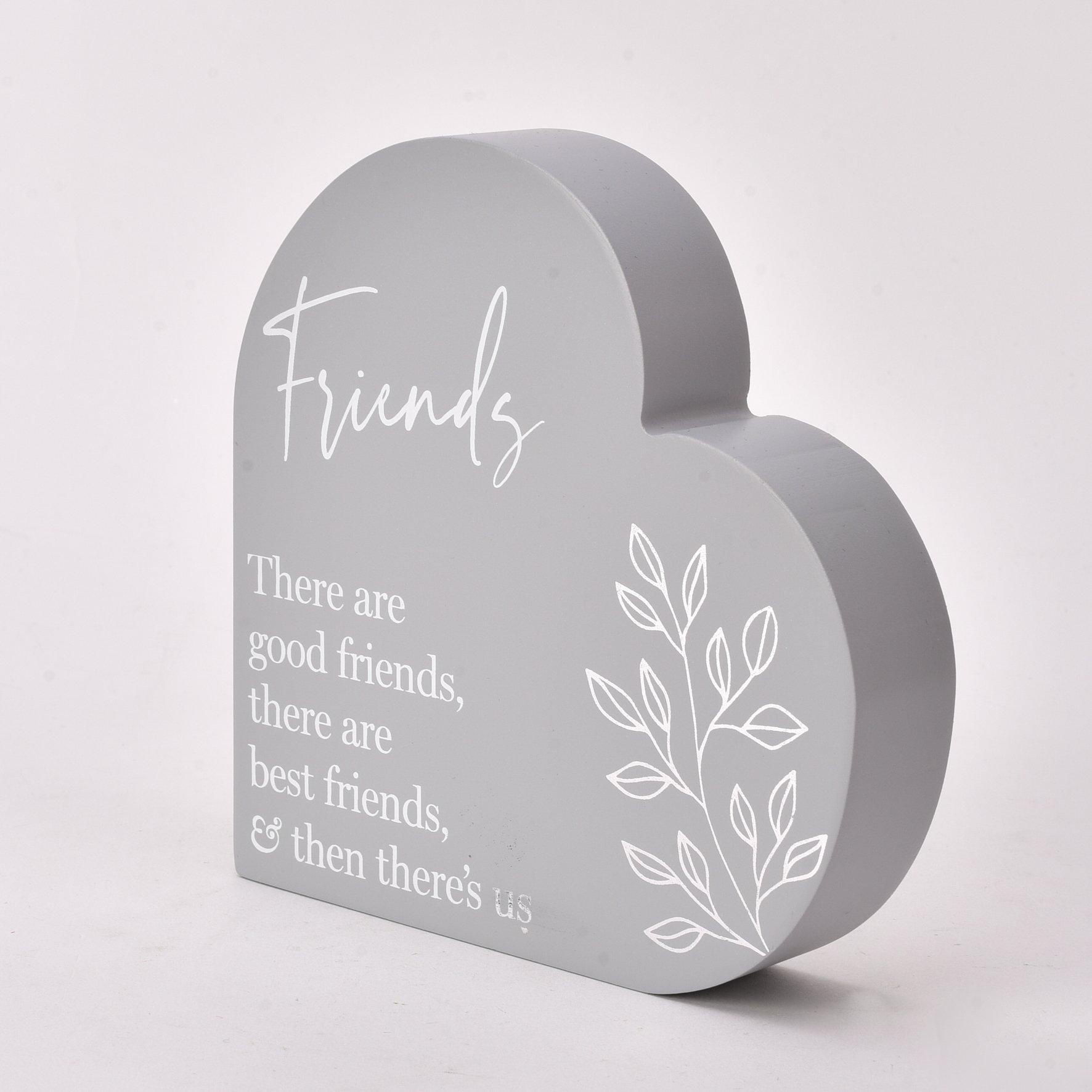 Grey/White - Celebrations - Moments Heart Plaque - Friends - 2