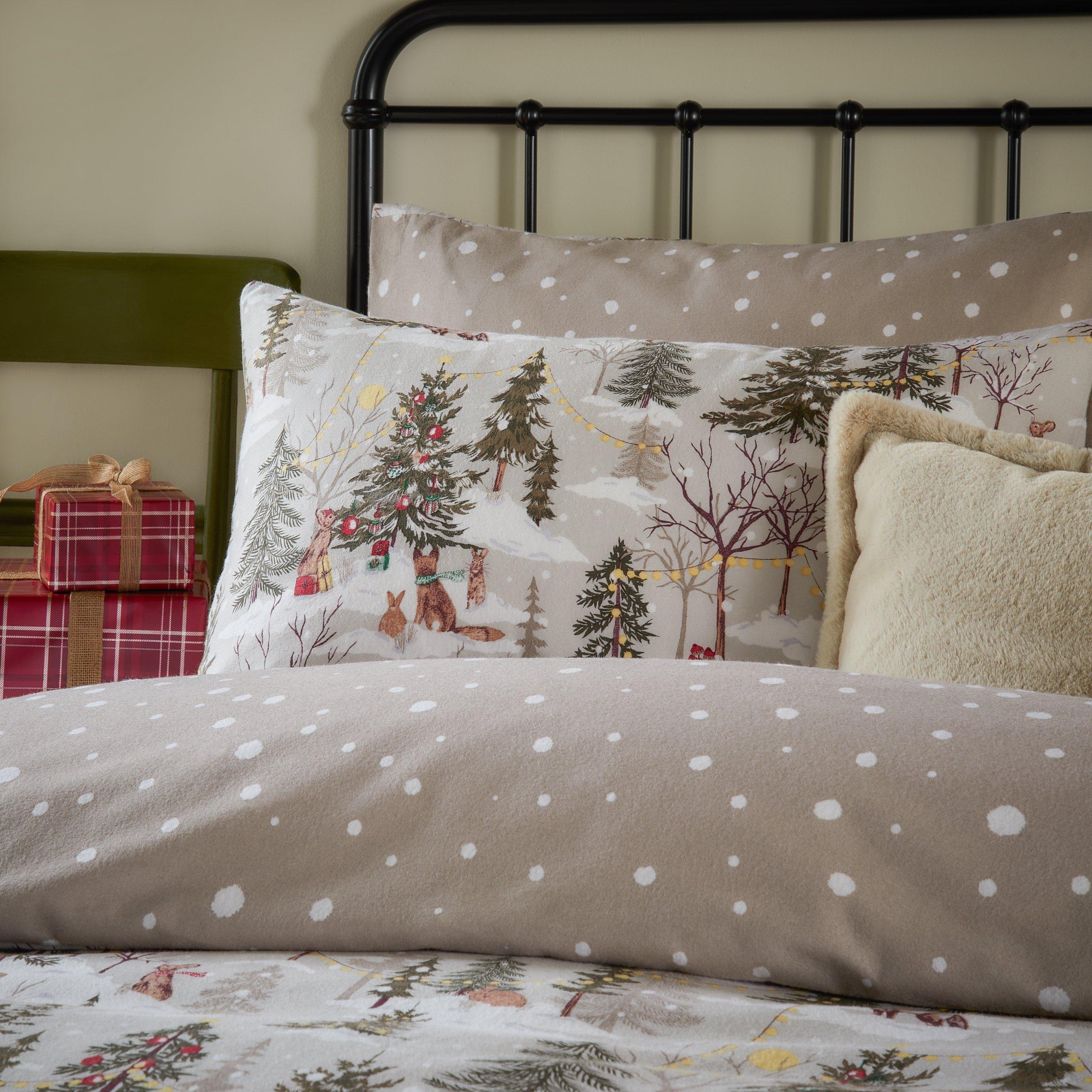 Natural - Furn - Forest Festivities Brushed Cotton Duvet Set - 2