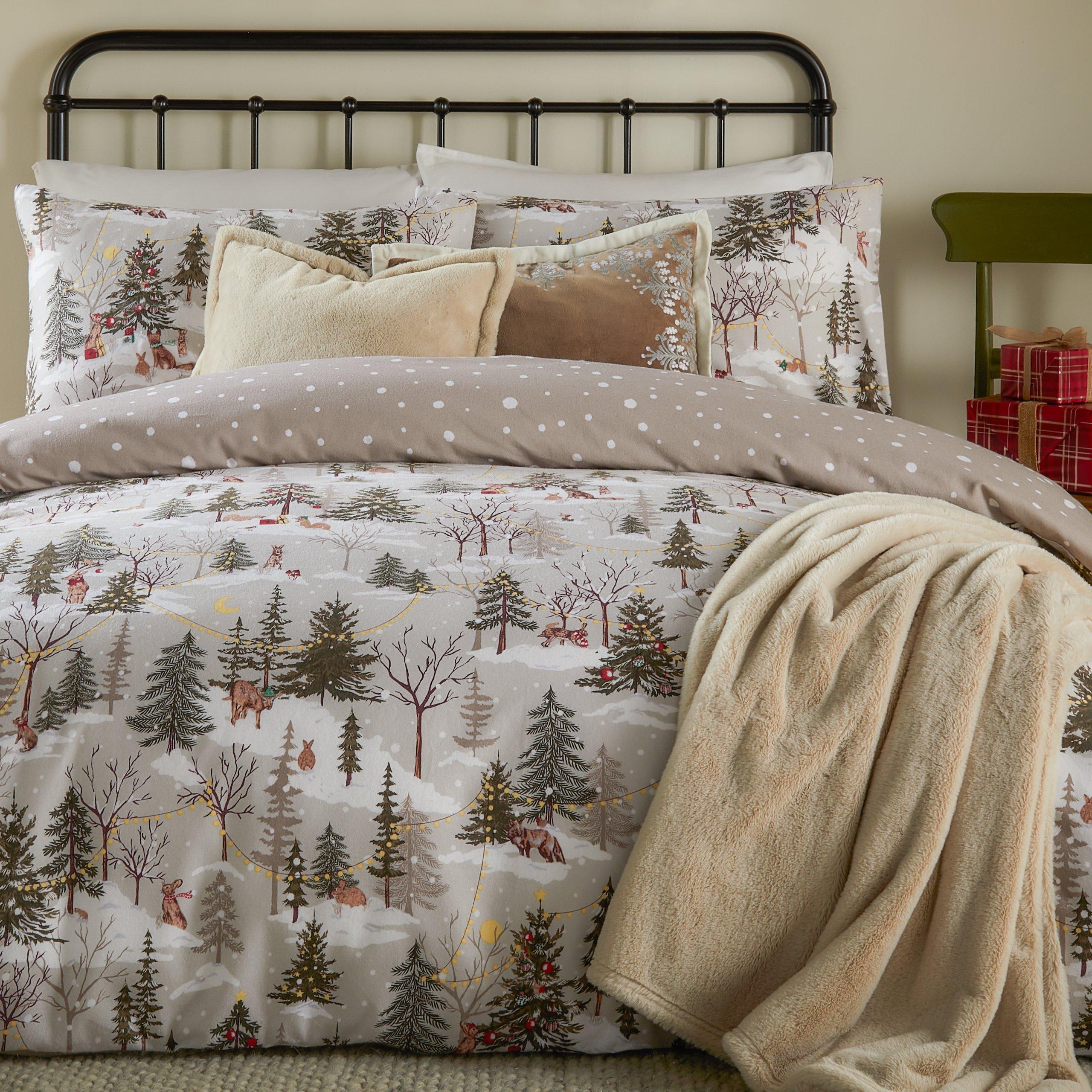 Natural - Furn - Forest Festivities Brushed Cotton Duvet Set - 3
