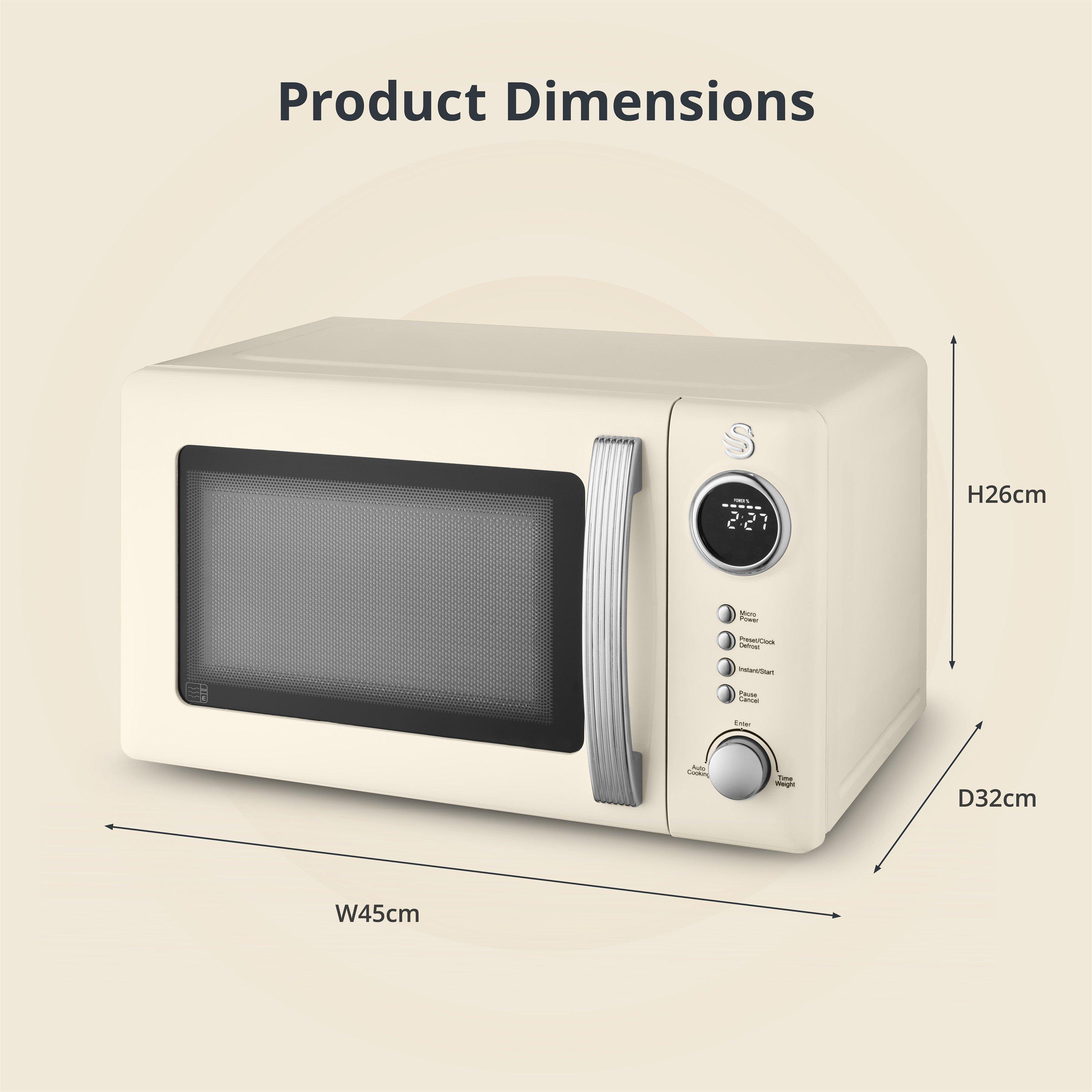 Cream - Swan - Retro 20L Digital Microwave - 6