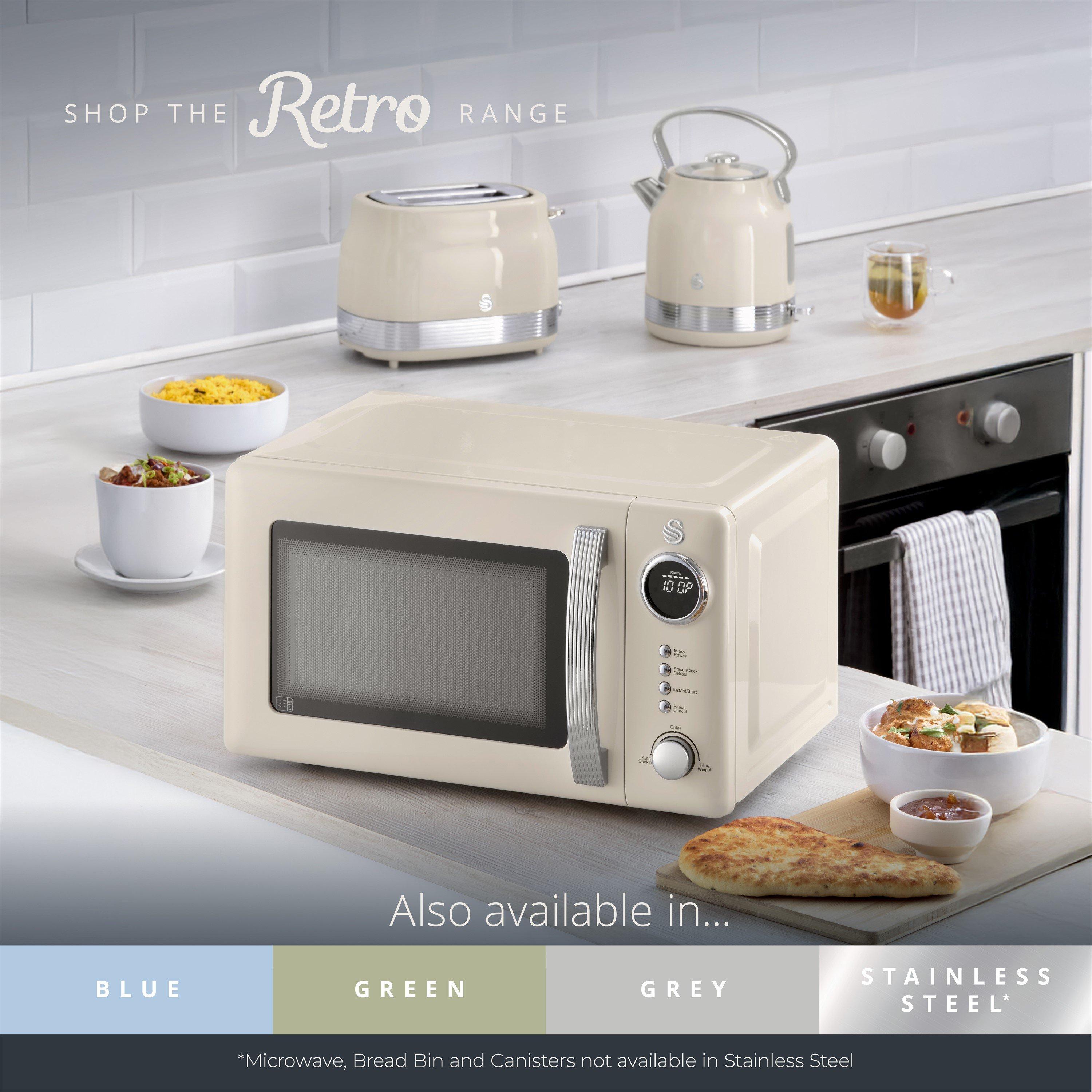 Cream - Swan - Retro 20L Digital Microwave - 9