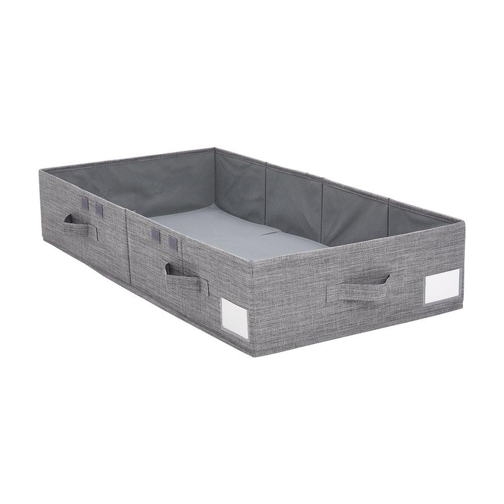 Grey - LIFE IDEAS - Under Bed Fabric Clothes Organizer with Lid - 5