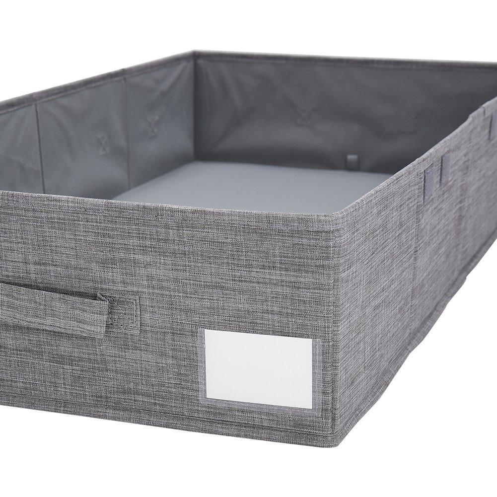 Grey - LIFE IDEAS - Under Bed Fabric Clothes Organizer with Lid - 8