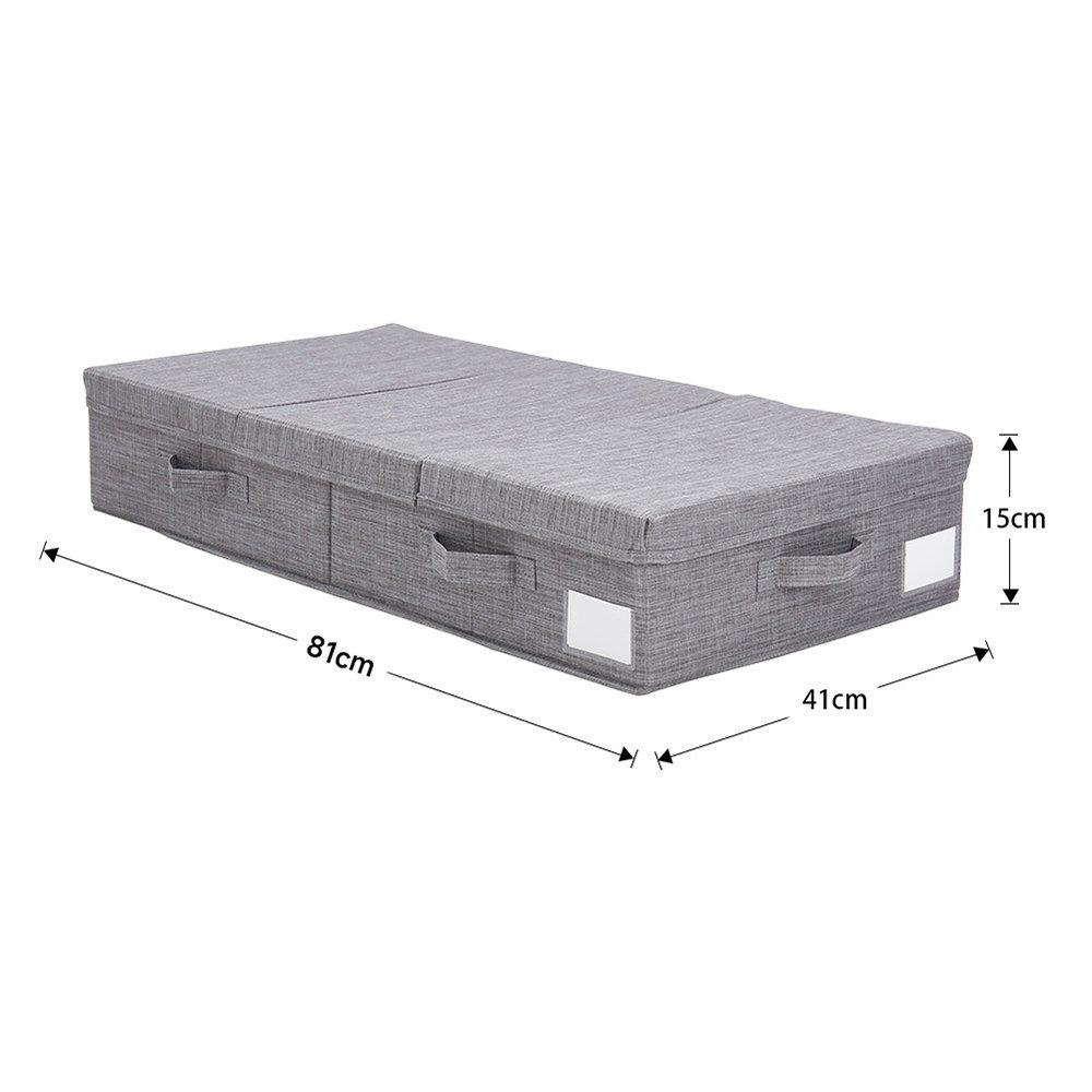 Grey - LIFE IDEAS - Under Bed Fabric Clothes Organizer with Lid - 10